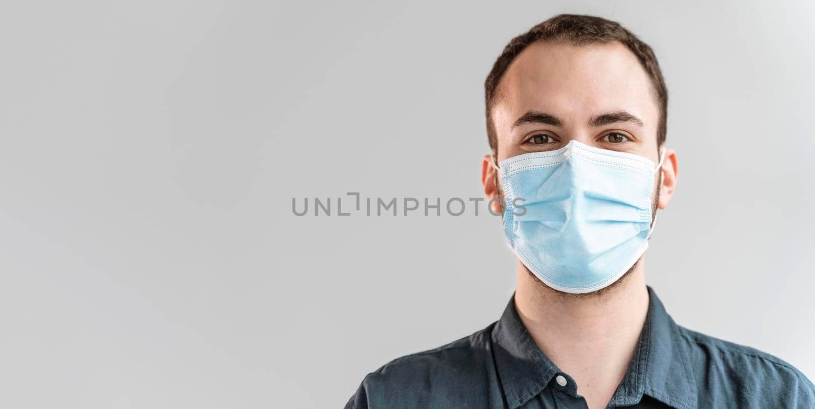 portrait businessman with mask