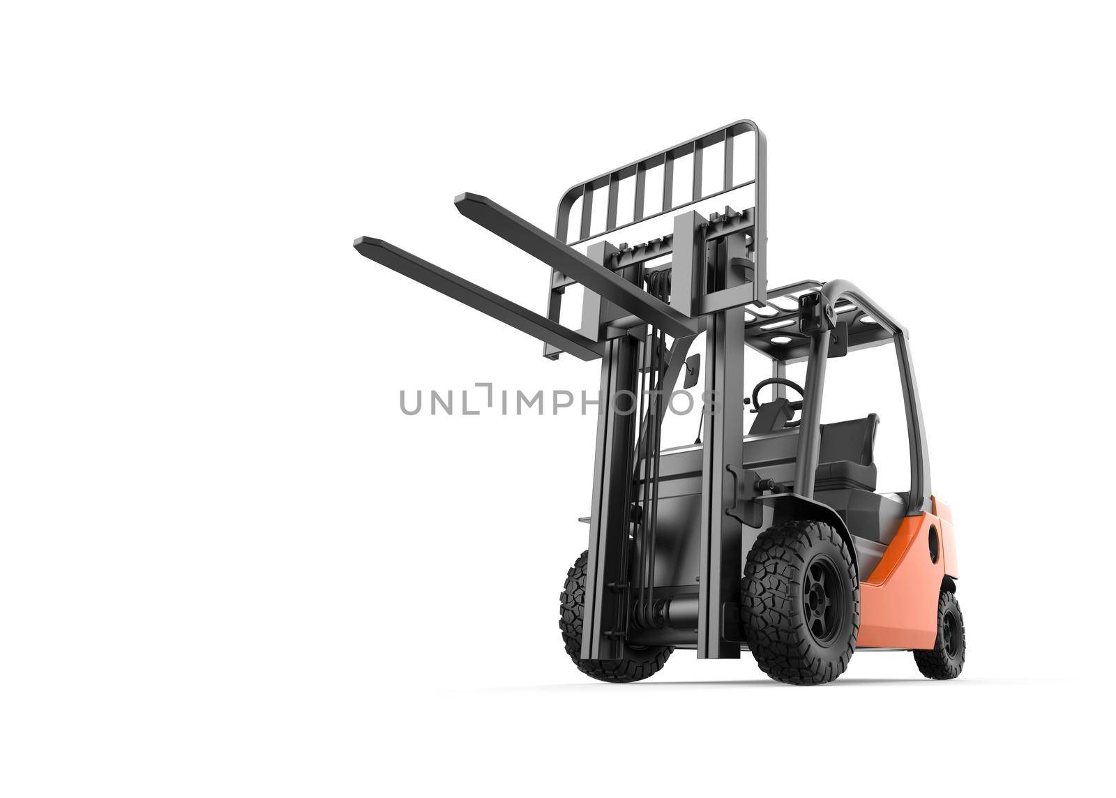 Forklift isolated: 3D illustration