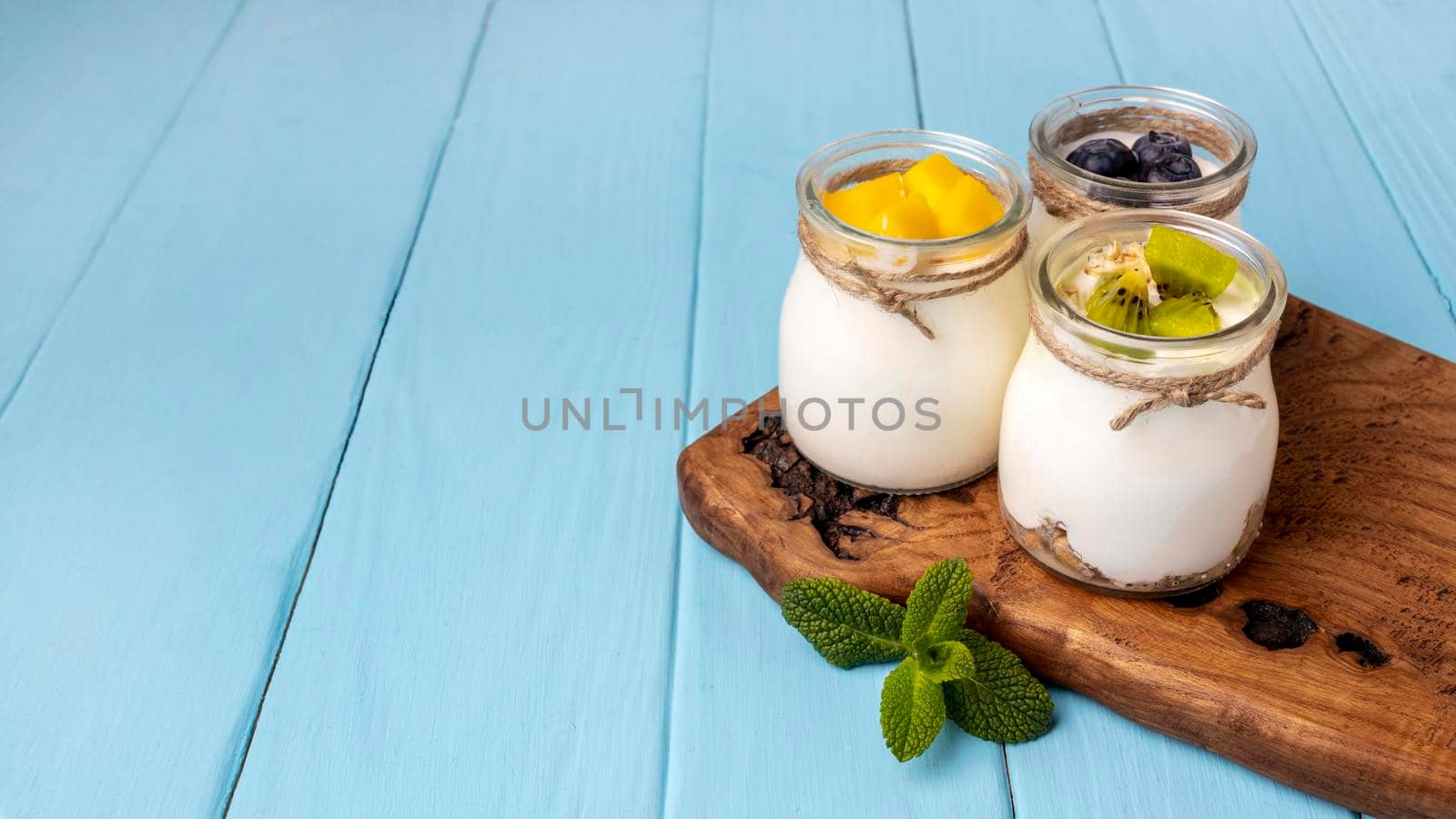 assortment delicious breakfast meal with yogurt