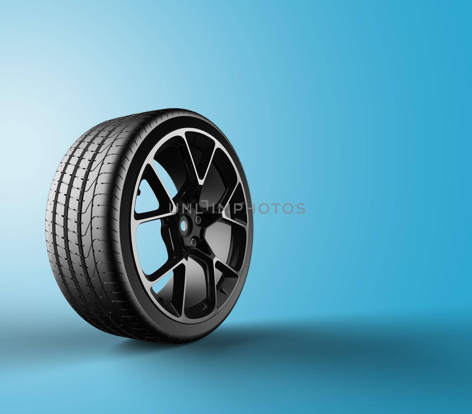 Car wheel isolated on a blue background by cla78