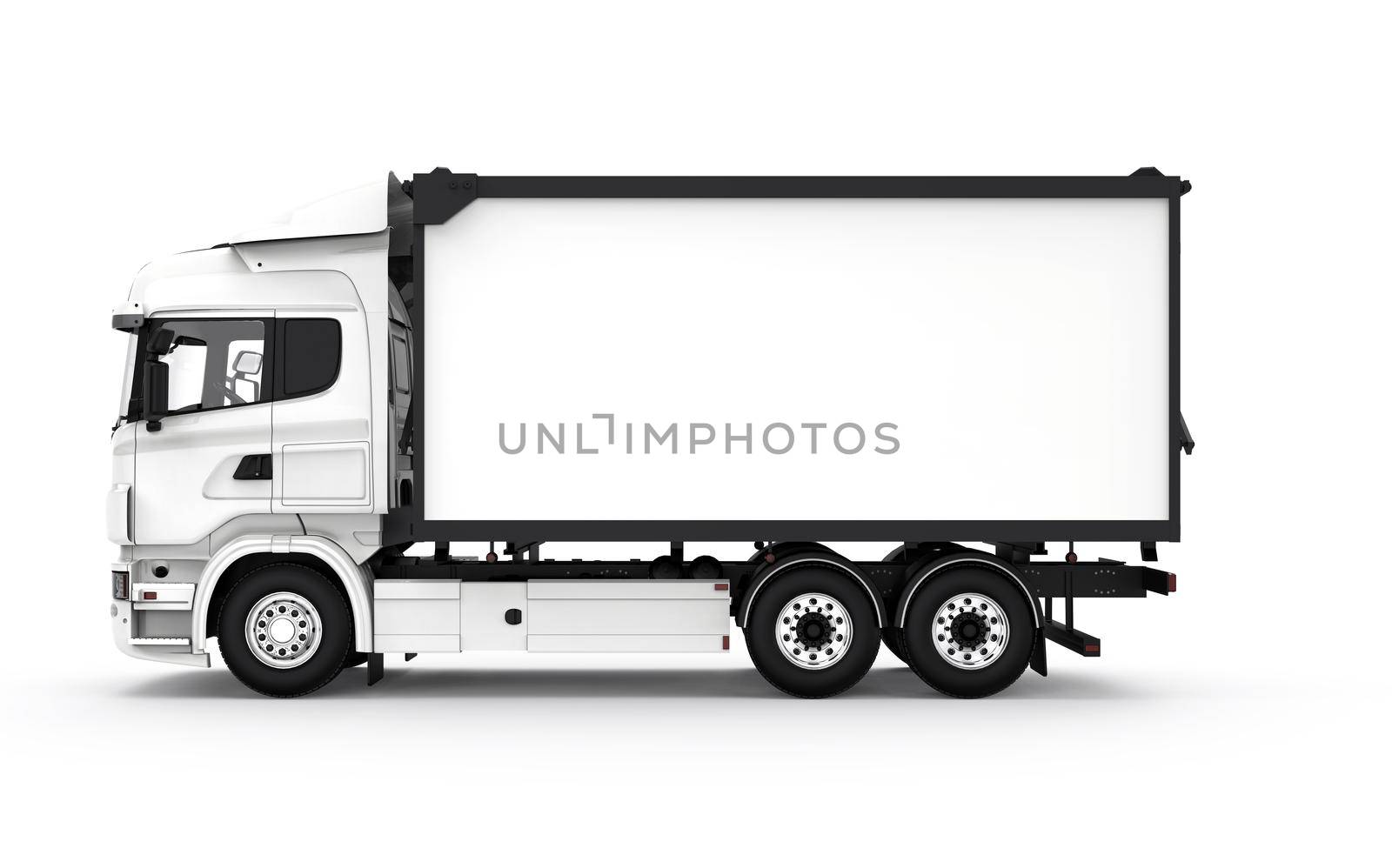 Lateral white truck isolated by cla78