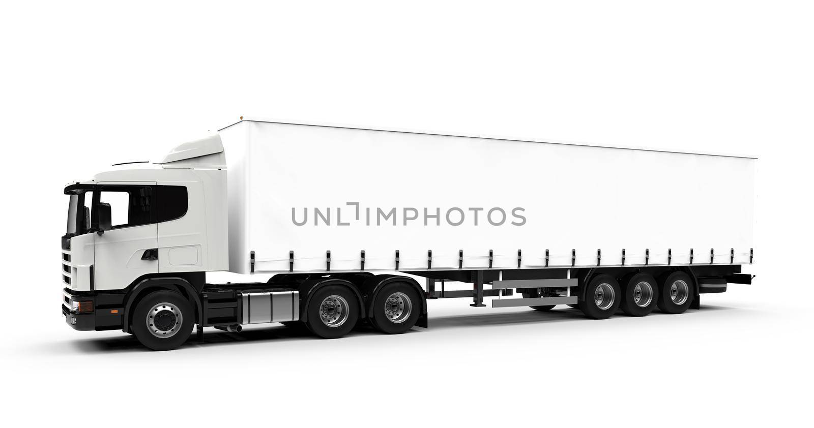 Big white truck: 3D illustration