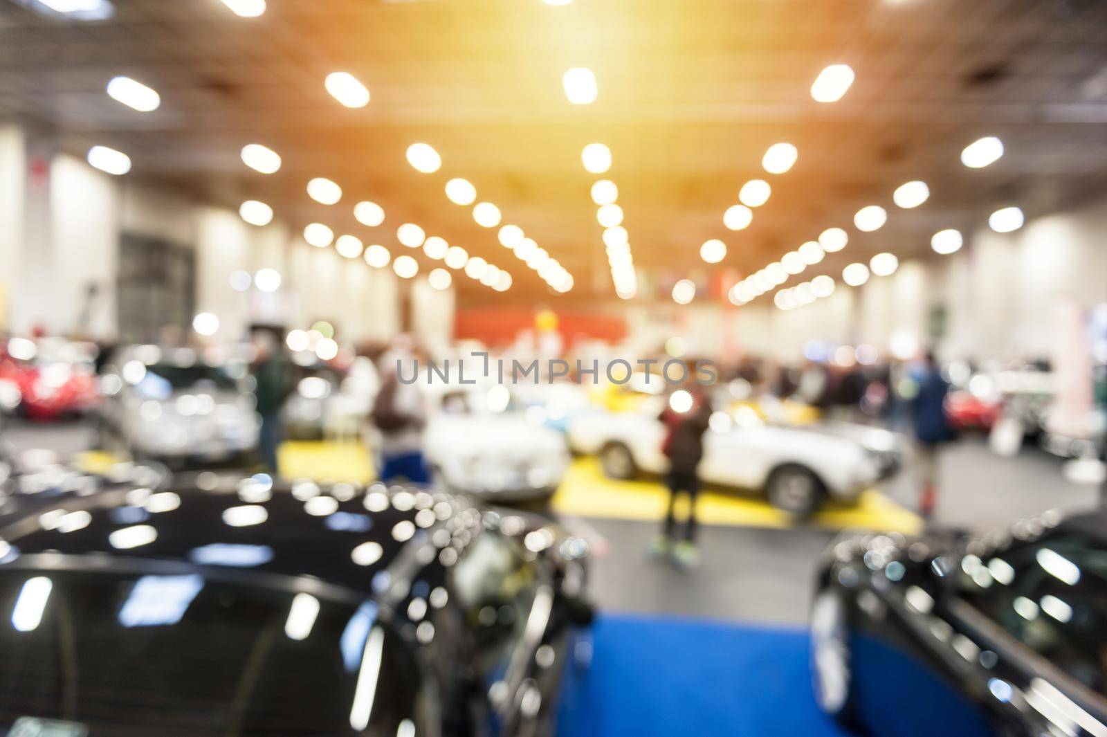 Defocus image of a showroom with sunlight