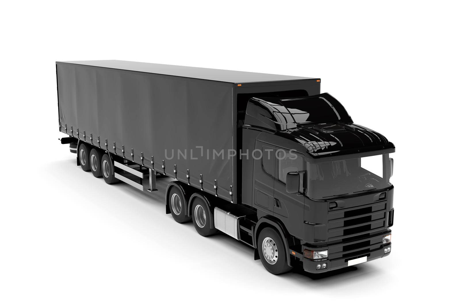 Black big truck isolated on a white background by cla78