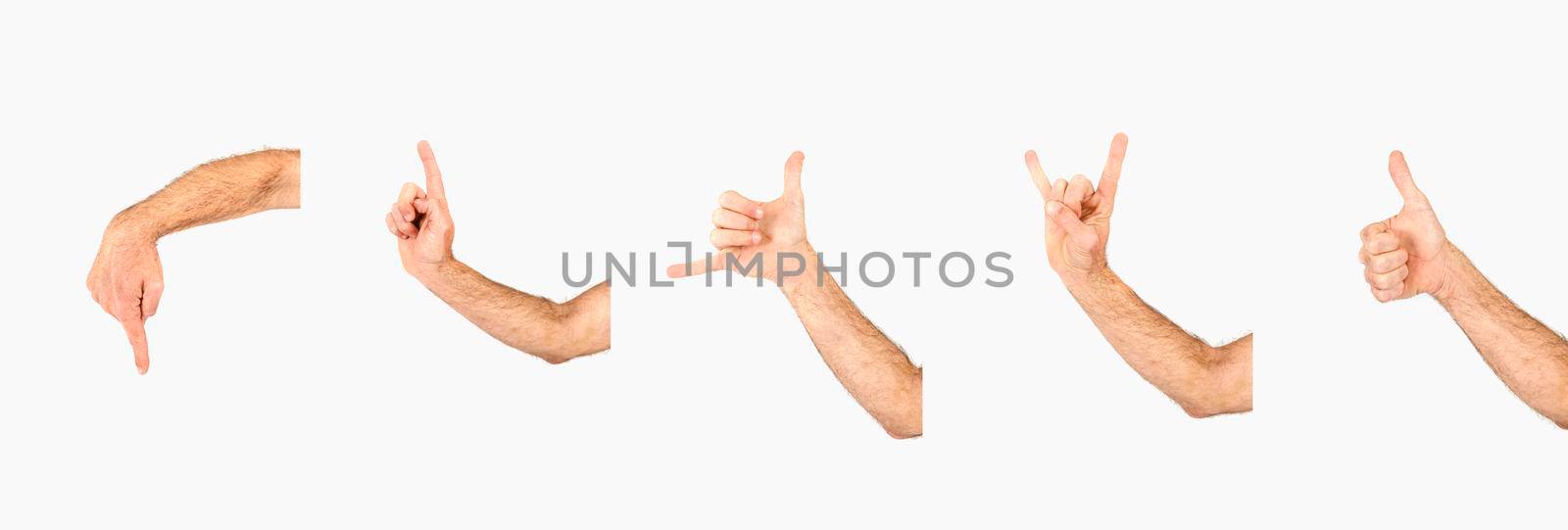 crop hands with various gestures