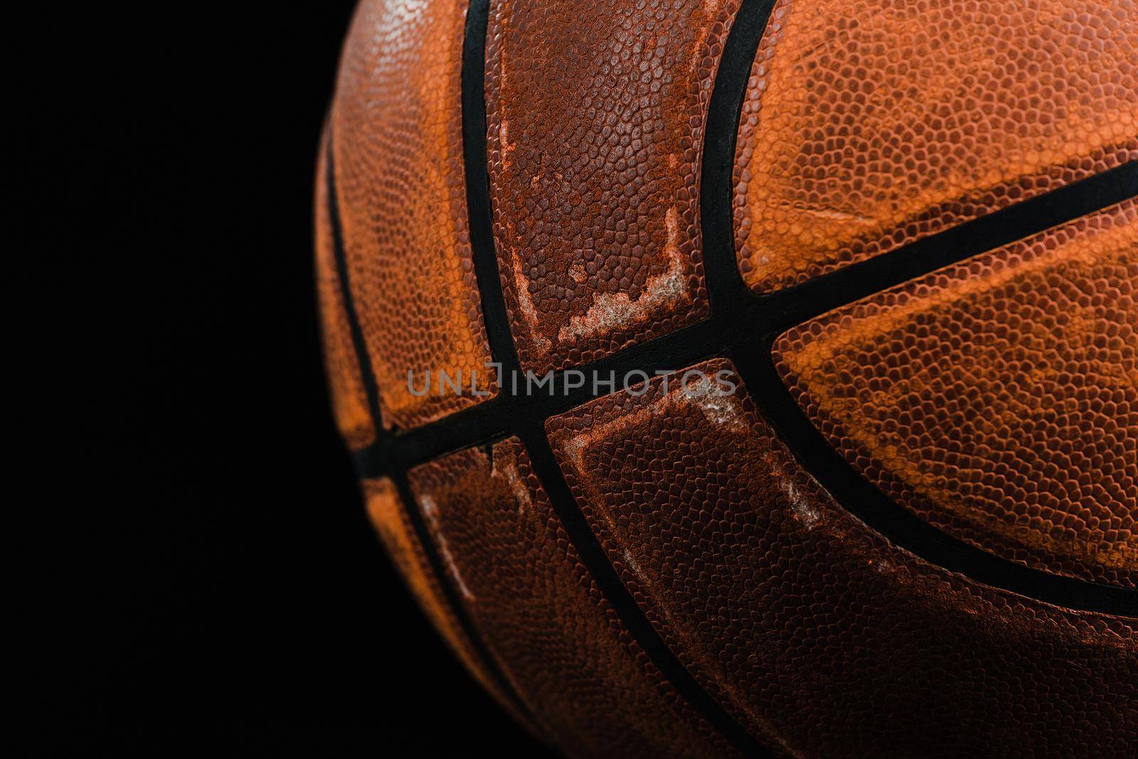 close up old basketball ball by Zahard