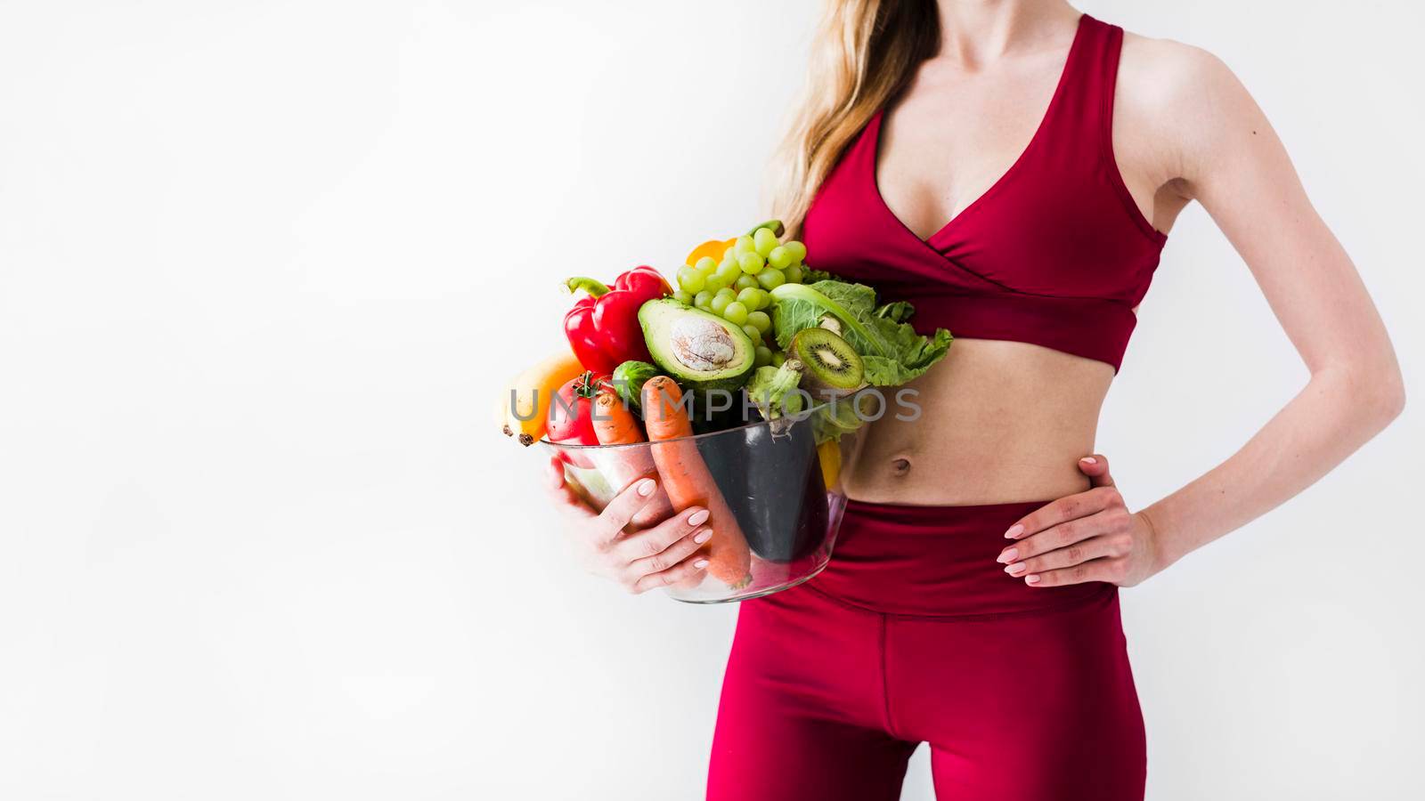 diet concept with sport woman healthy food by Zahard