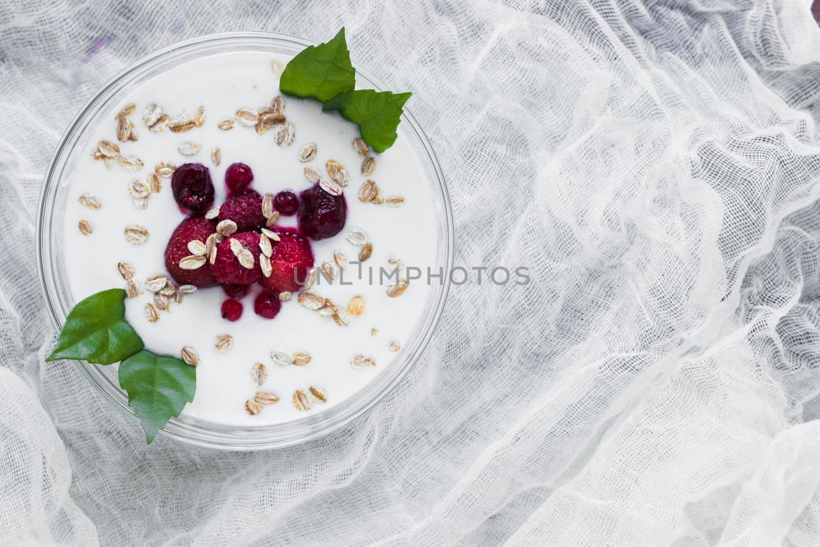 bowl with yogurt gauze