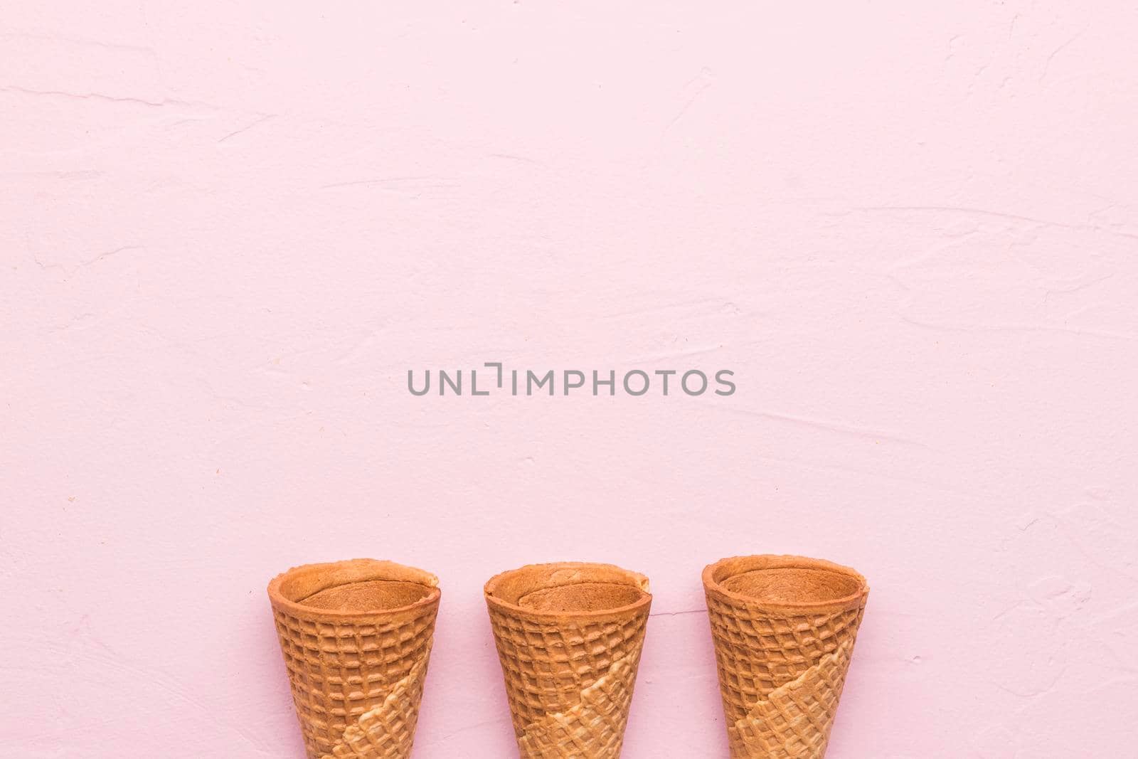 waffle cones pink background by Zahard