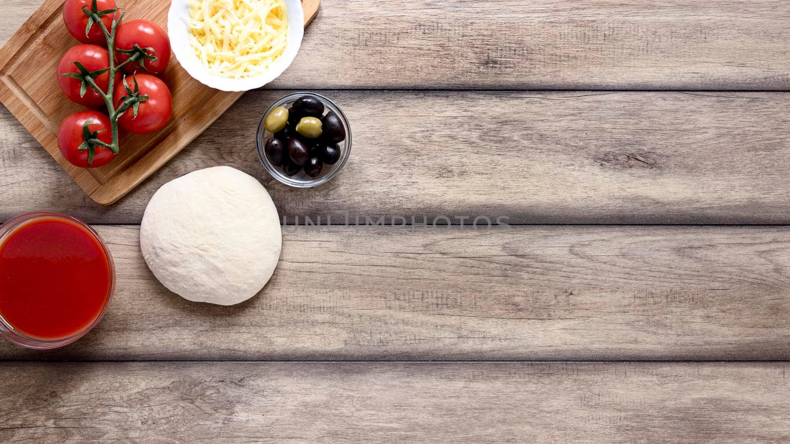 top view food frame wooden background by Zahard