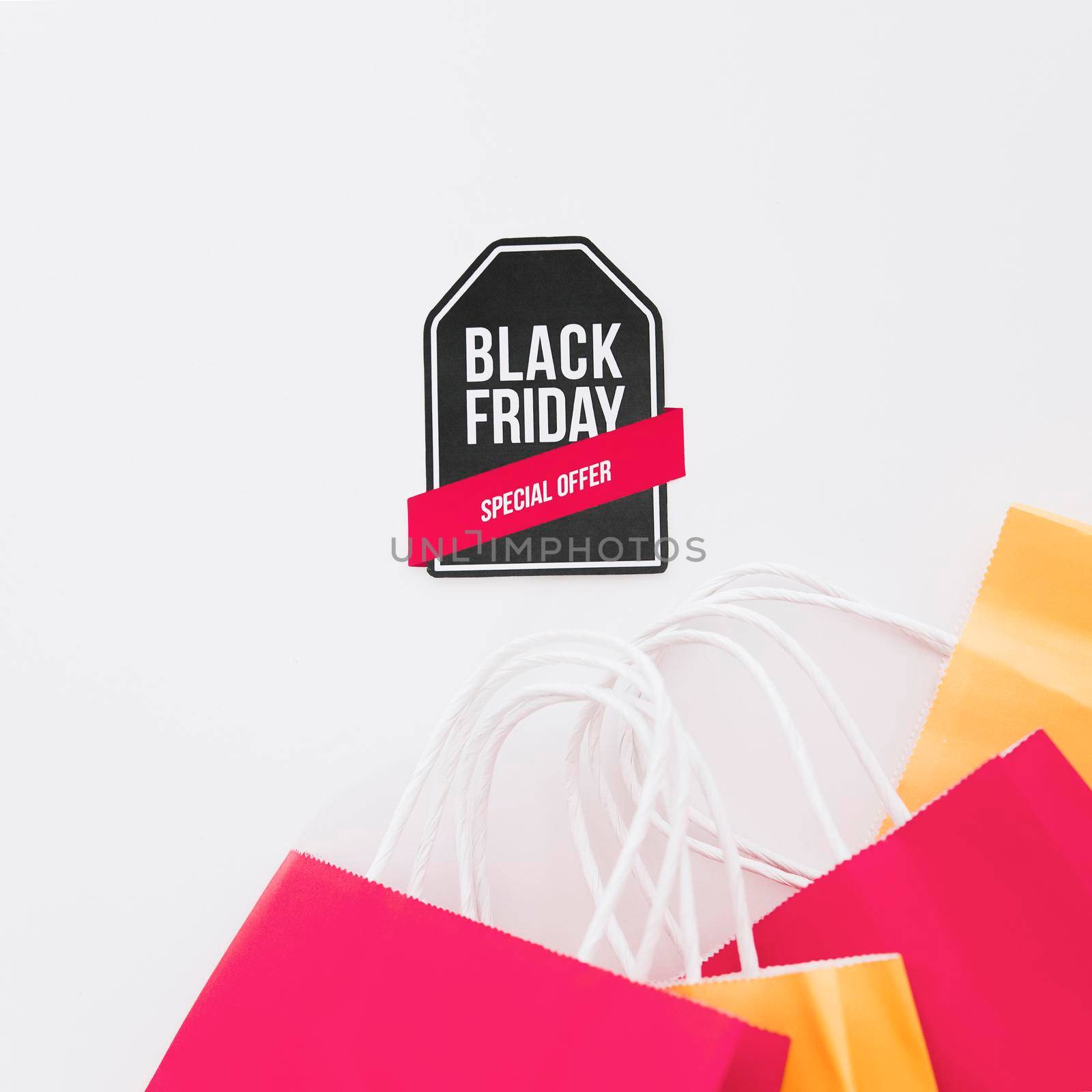 black friday composition with label shopping bags by Zahard