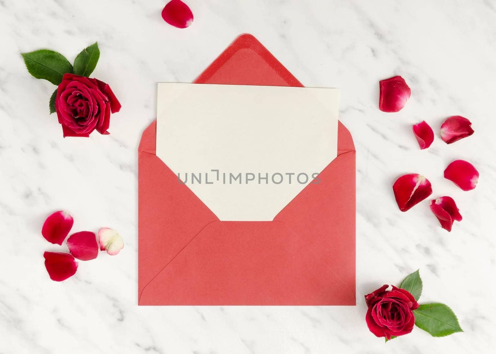 romantic envelope with empty card