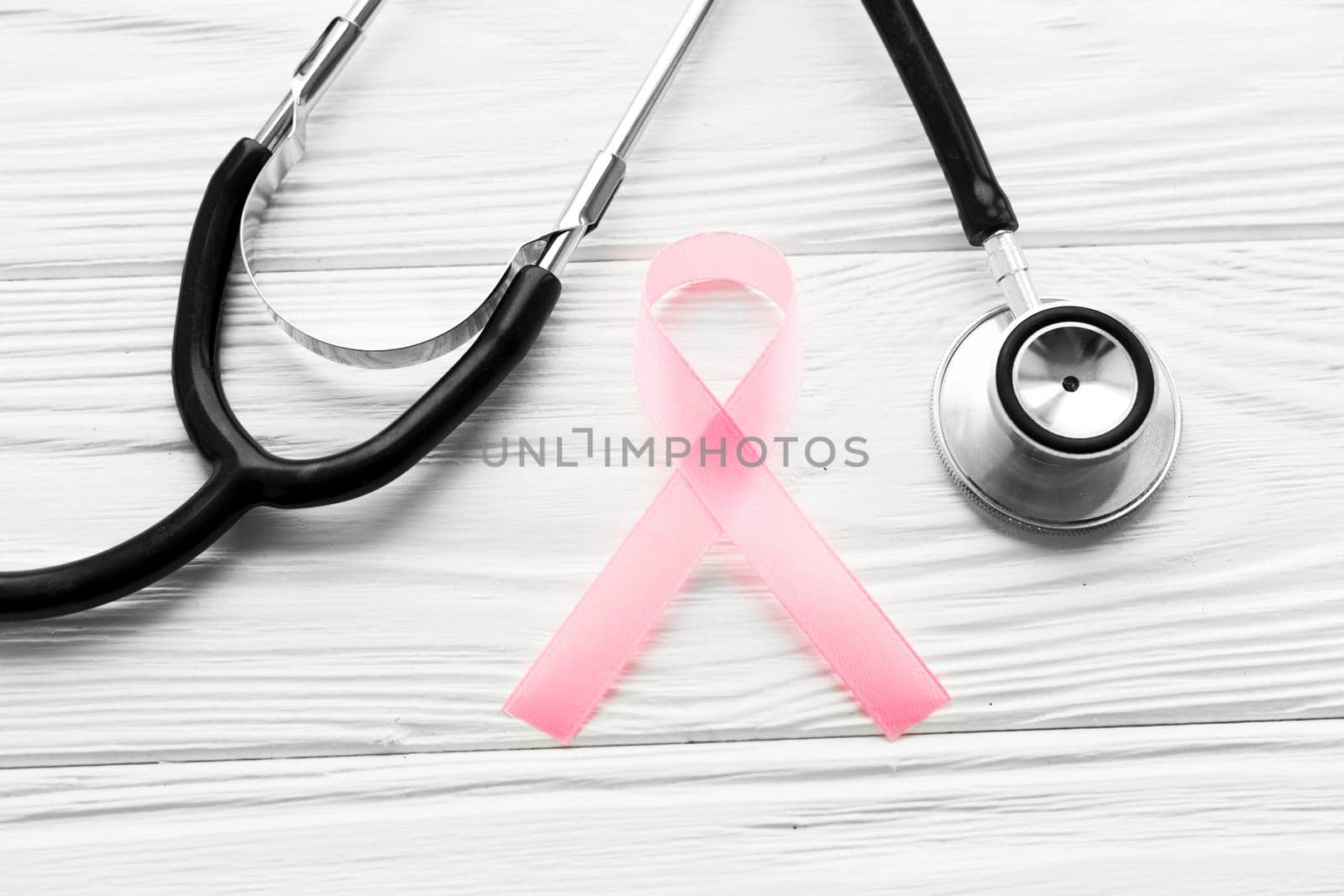 close up pink ribbon stethoscope by Zahard