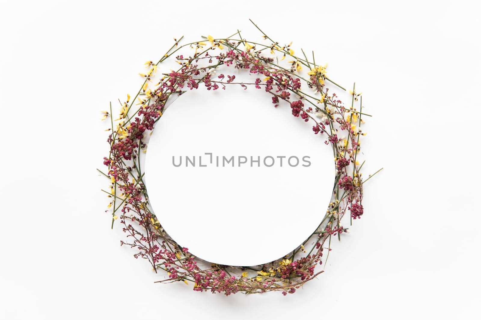 circle from field flowers