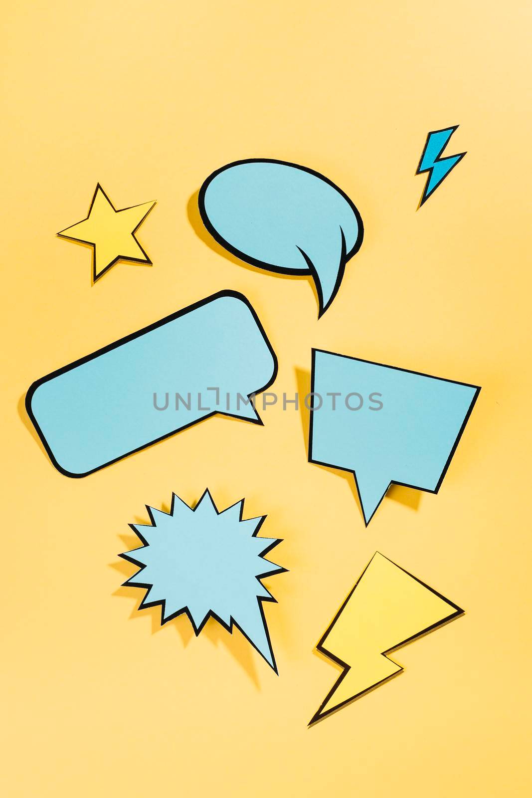 different comic colored empty speech bubble set colored background by Zahard
