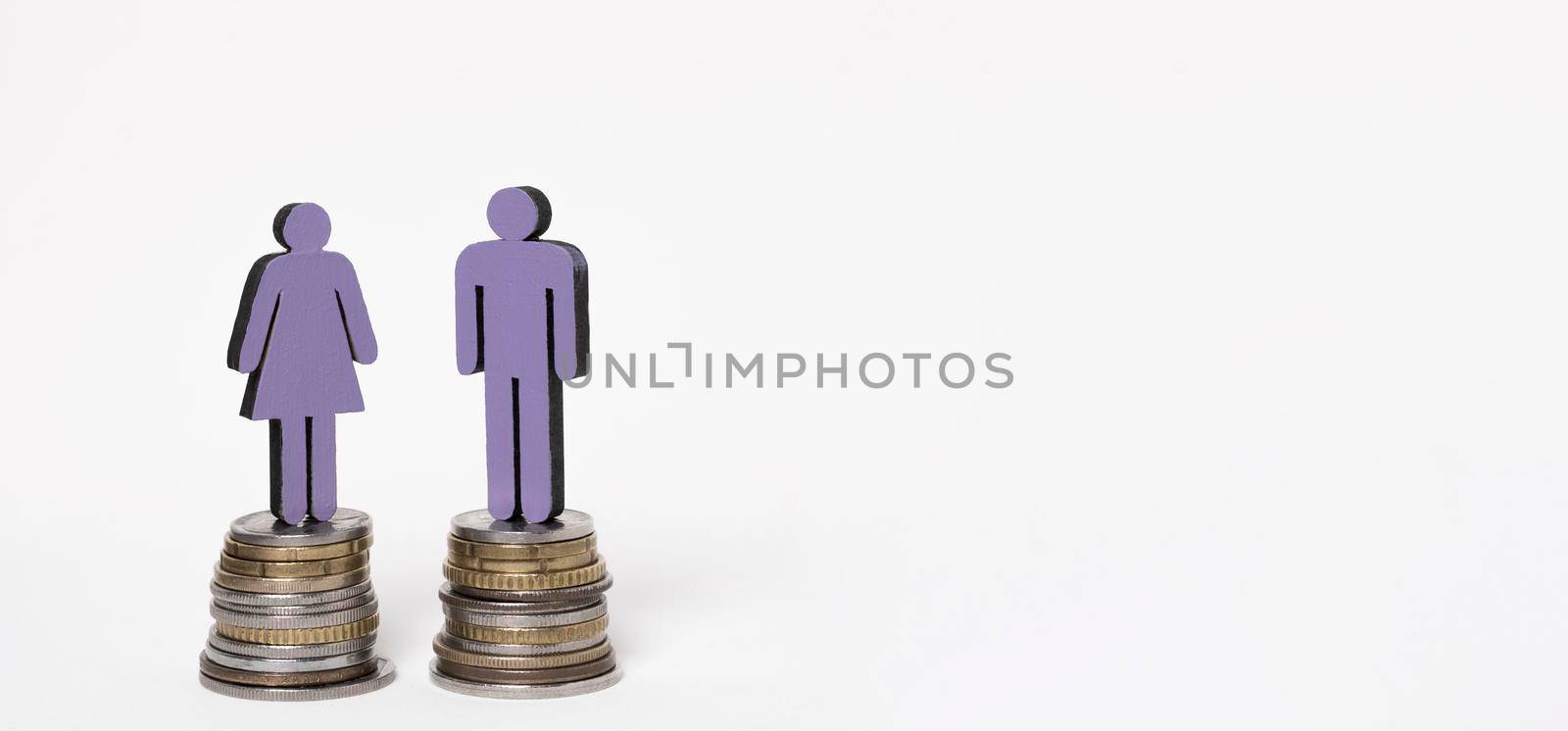 man woman standing piles coins by Zahard