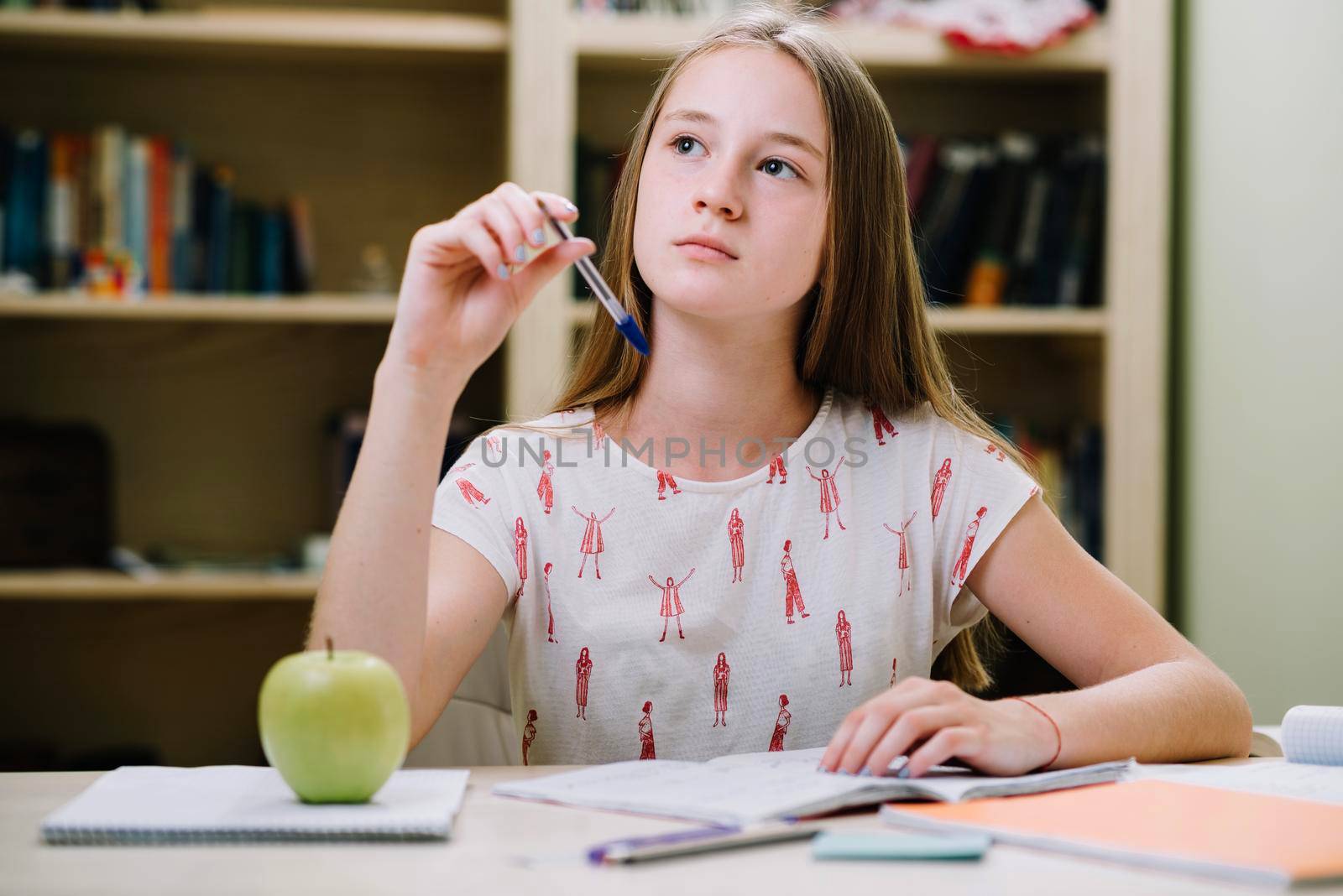 dreamy girl studying by Zahard