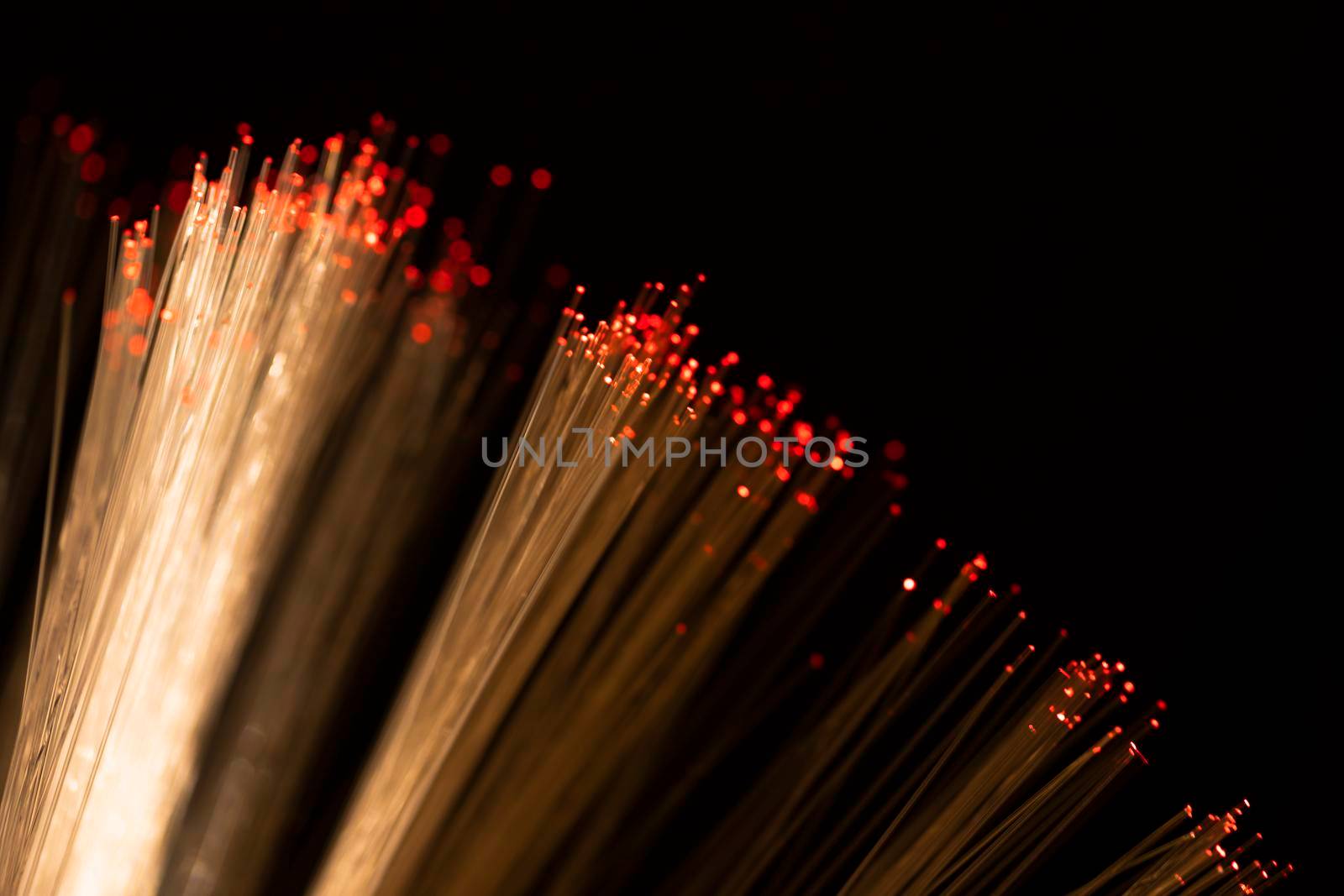 close up optical fiber with red spots by Zahard