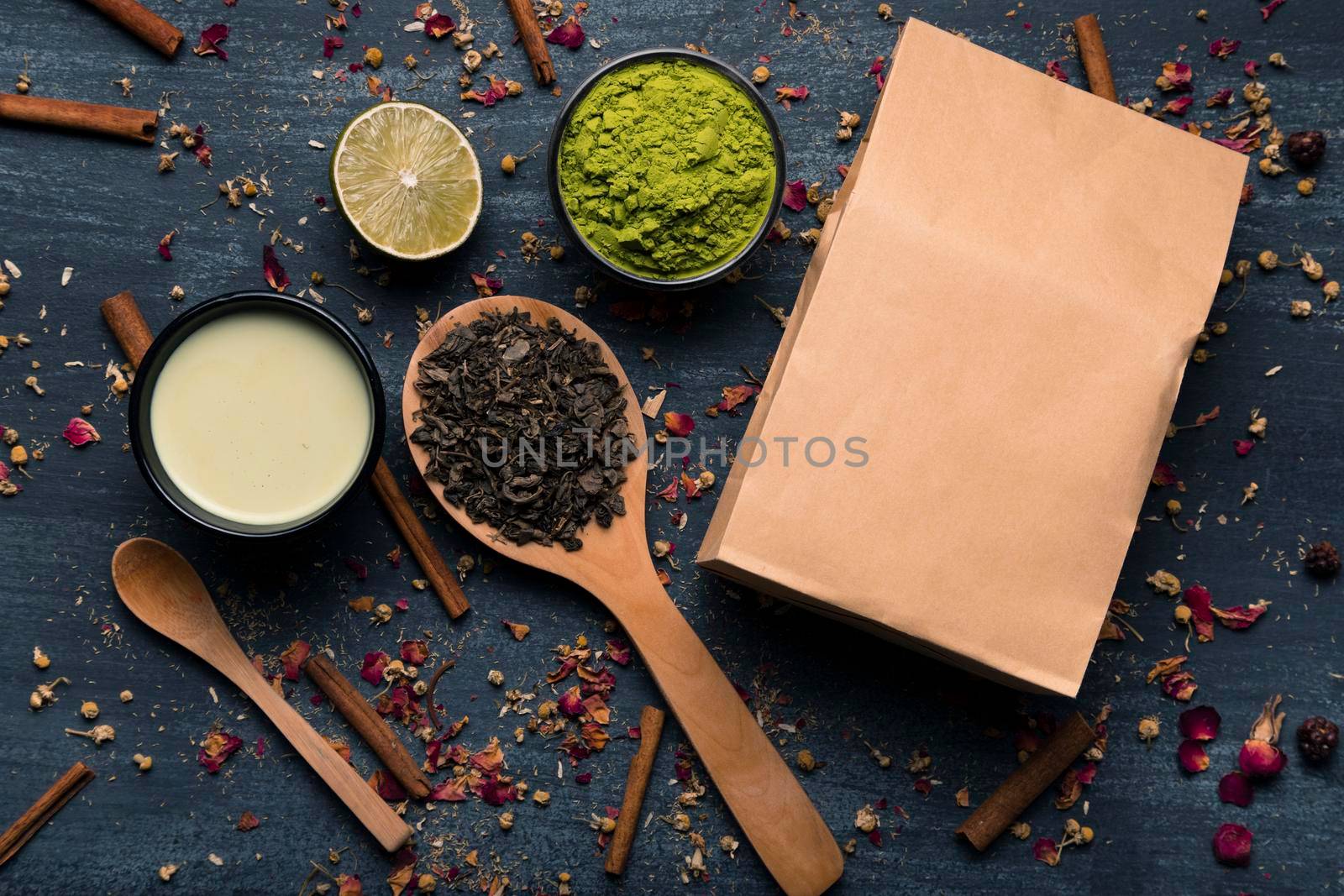 mock up paper bag asian tea matcha ingredients by Zahard