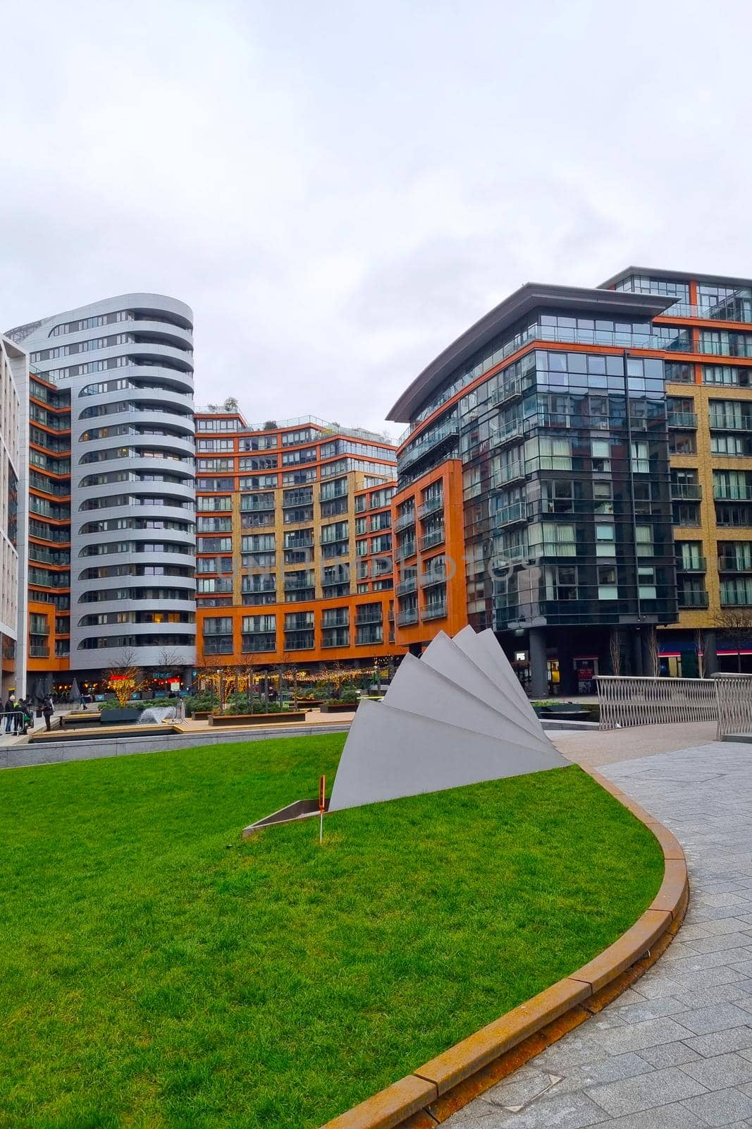 London, United Kingdom, February 8, 2022: beautiful modern residential complexes in London