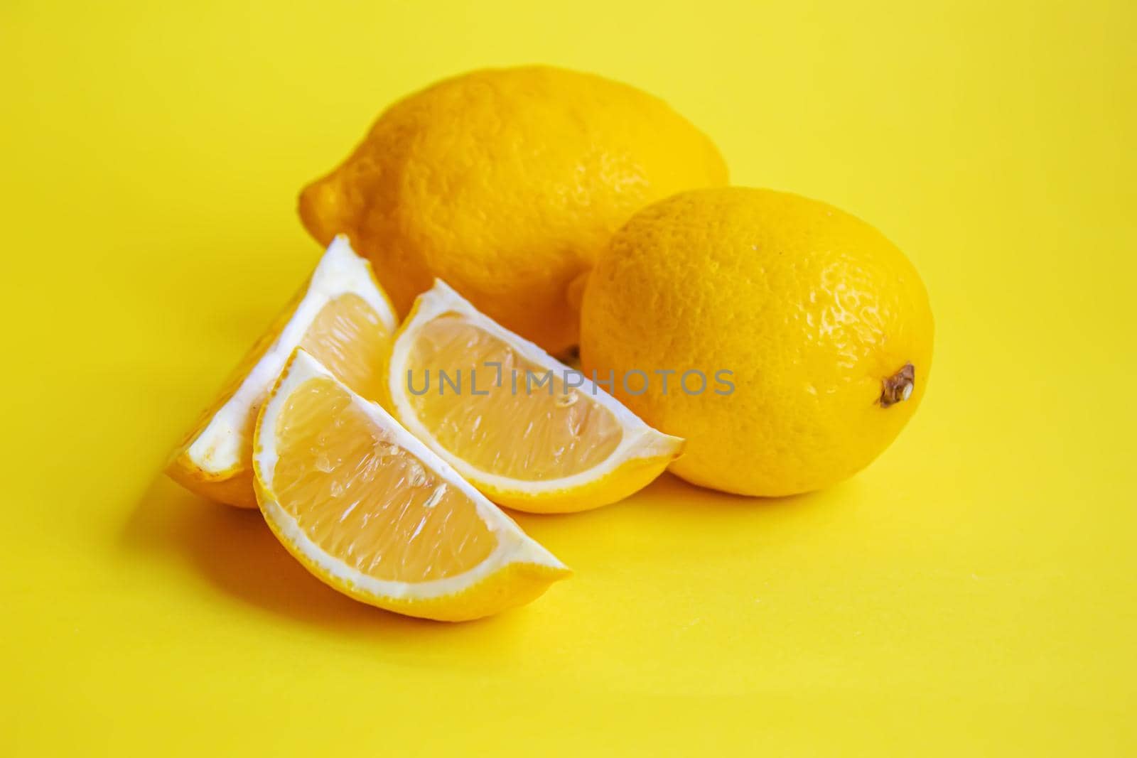 Citric acid on a yellow background. Selective focus.nature