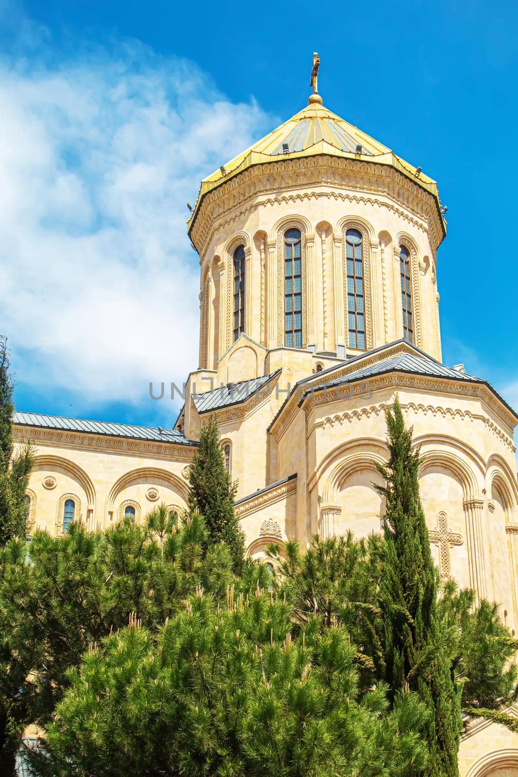 Cathedral of the Holy Trinity Sameba in Tbilisi, capital of Georgia. selective focus.historic