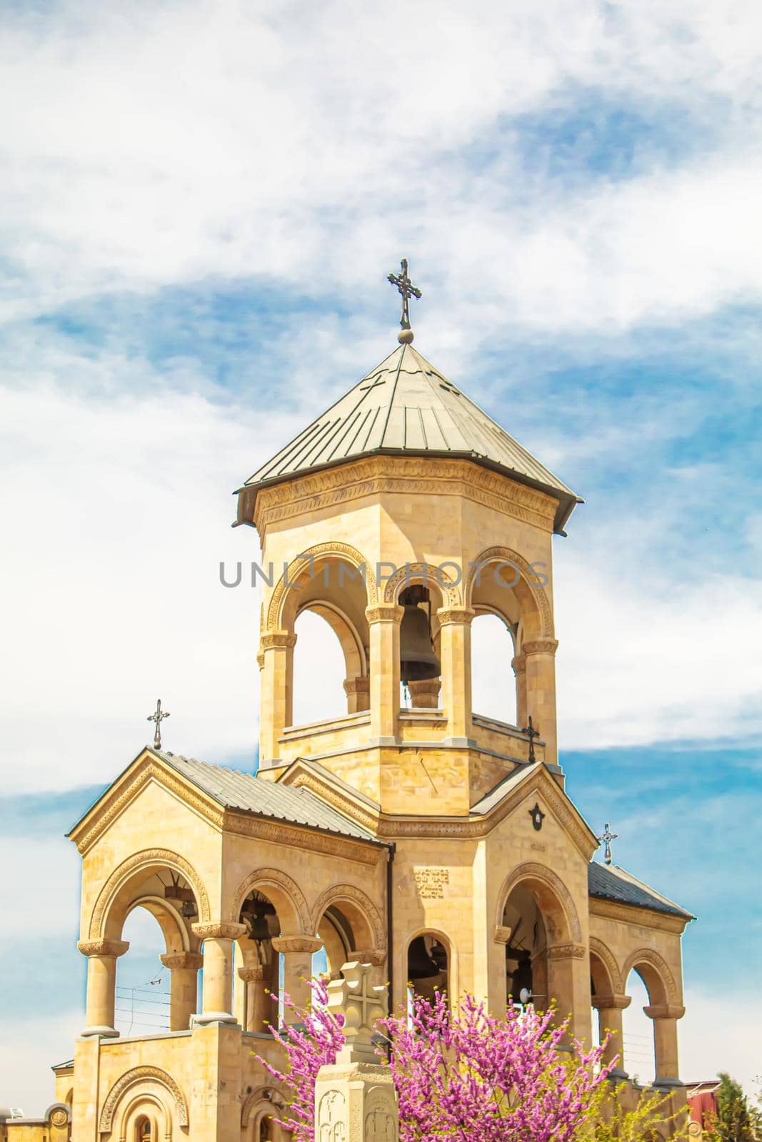 Cathedral of the Holy Trinity Sameba in Tbilisi, capital of Georgia. selective focus.historic