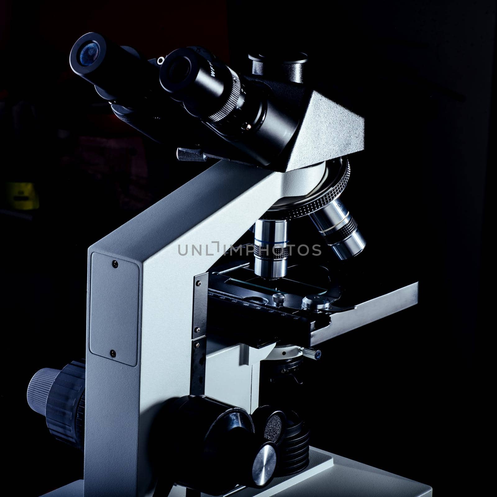 Close up of microscope at the laboratory