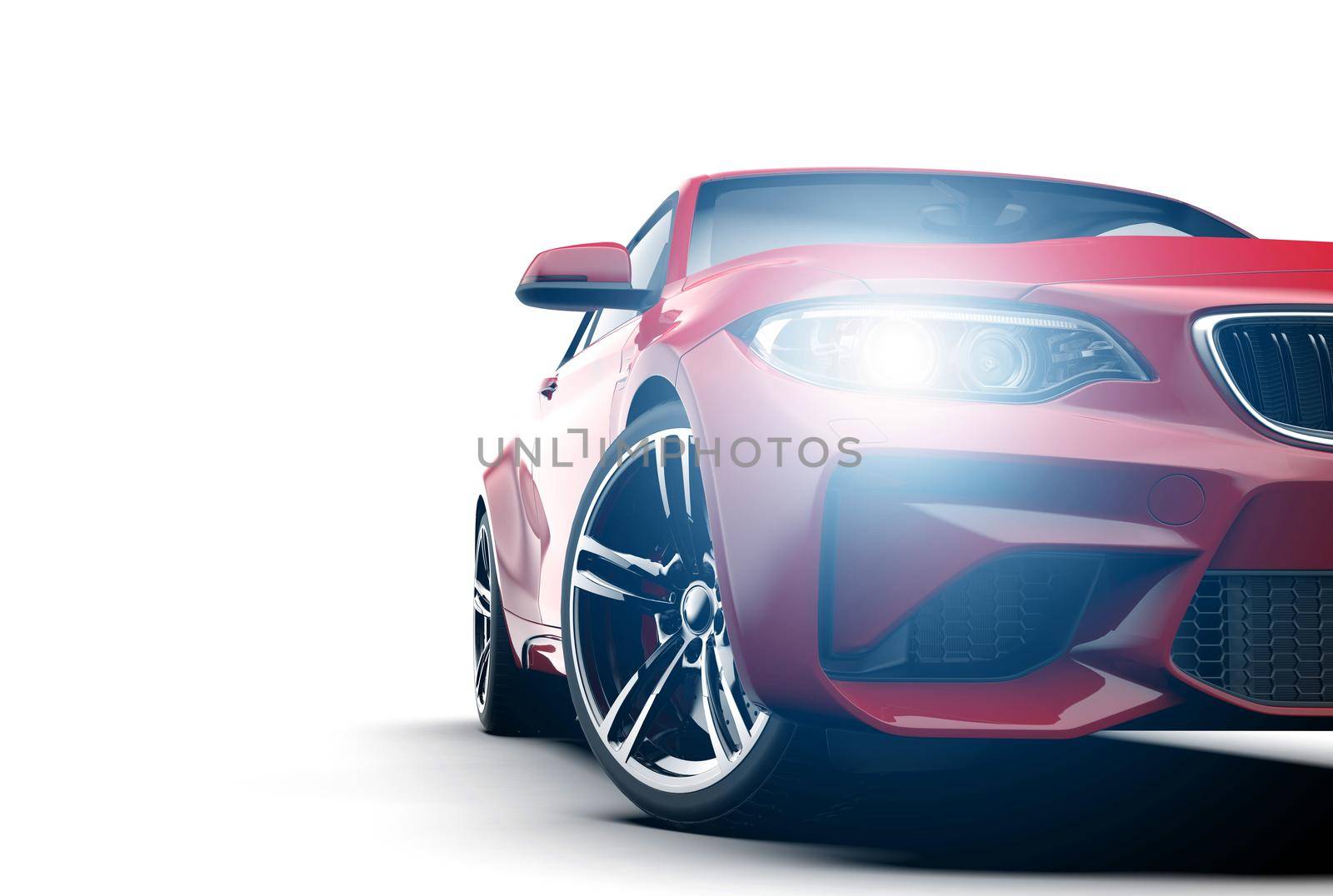 Generic red sport unbranded car isolated on a white background by cla78