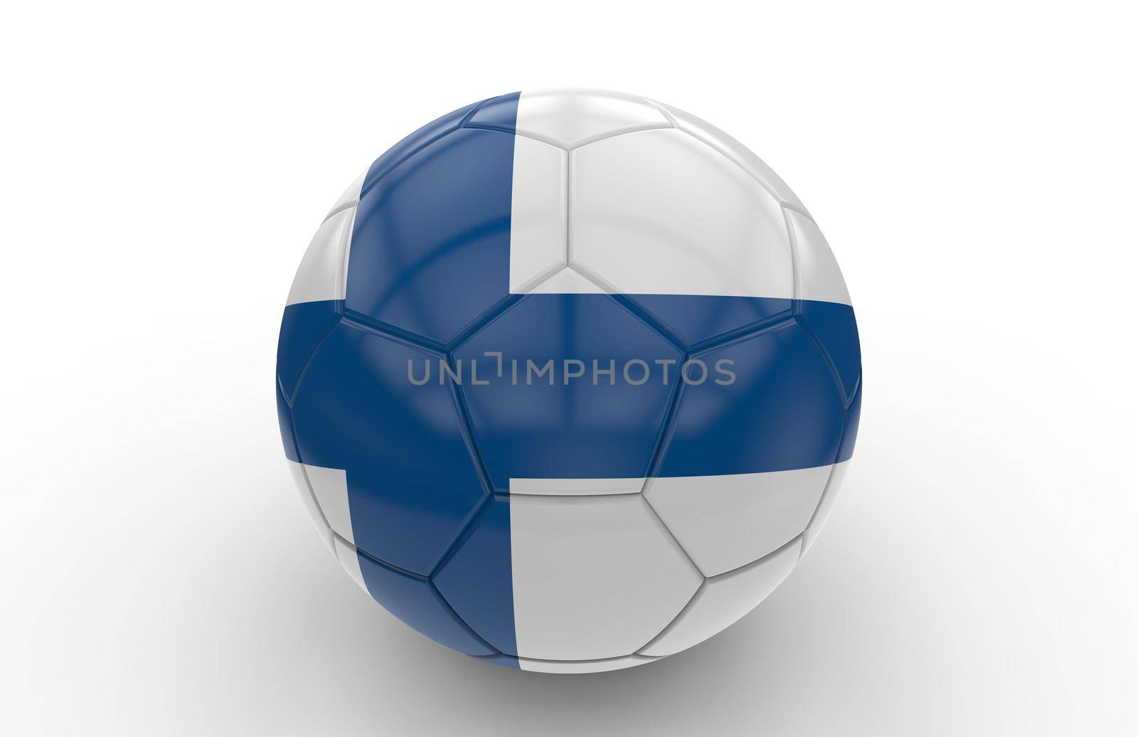 Soccer ball with Finland flag; 3d rendering by cla78