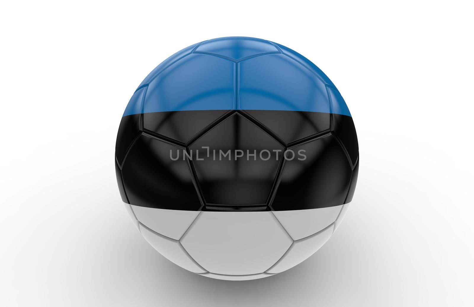 Soccer ball with Estonia flag; 3d rendering by cla78