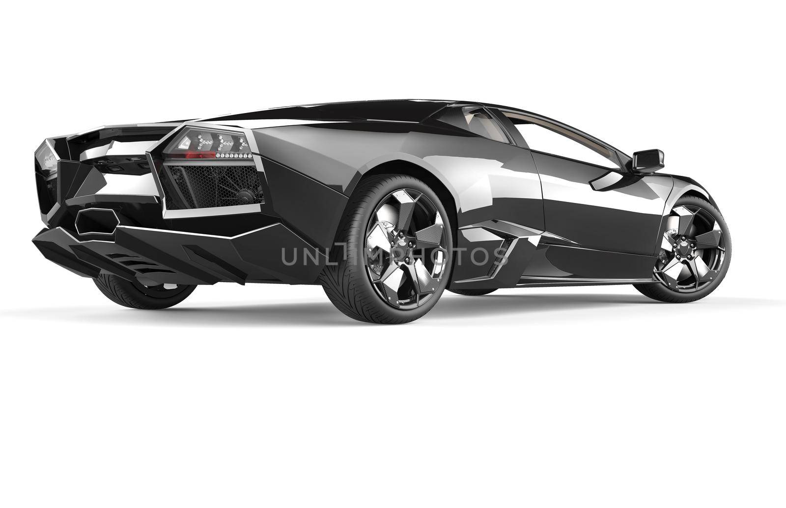 Black luxury sport car isolated on a white background
