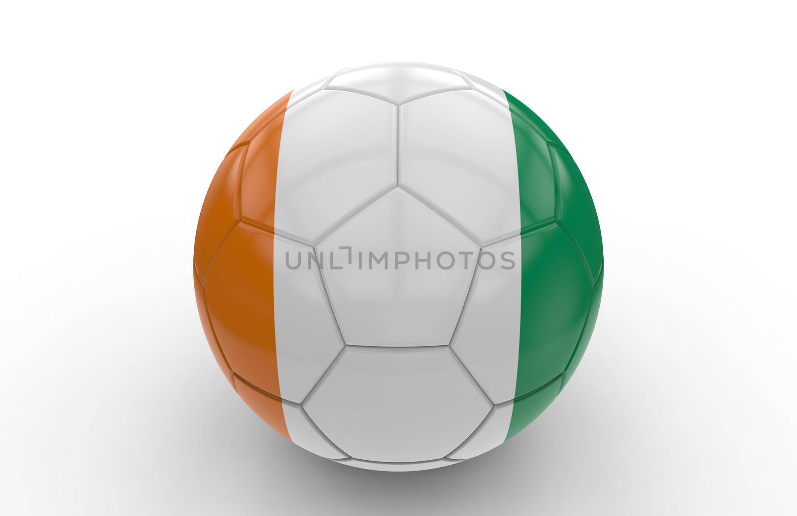 Soccer ball with Algeria flag isolated on white background; 3d rendering