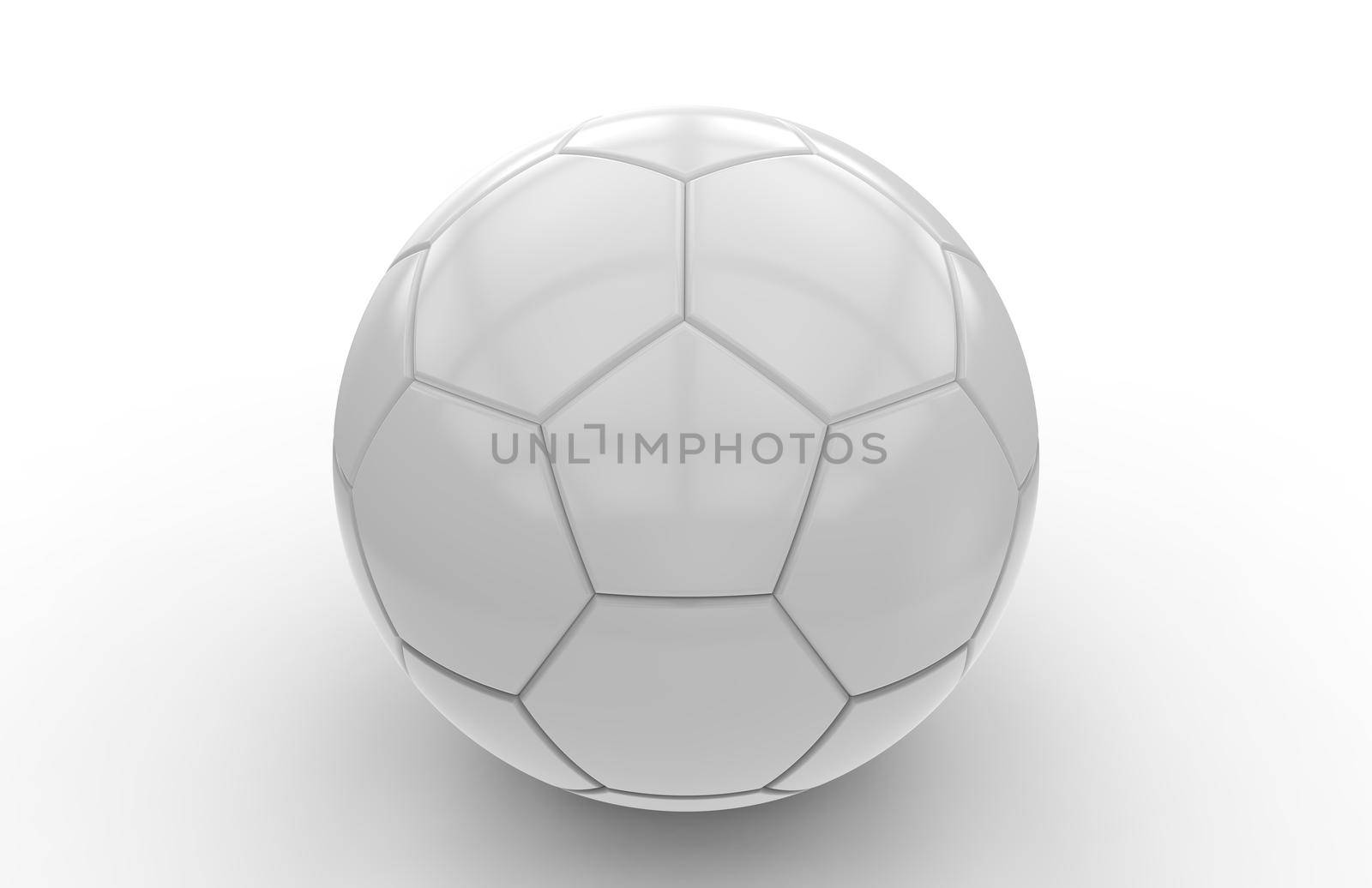 White soccer ball isolated on white background; 3d rendering