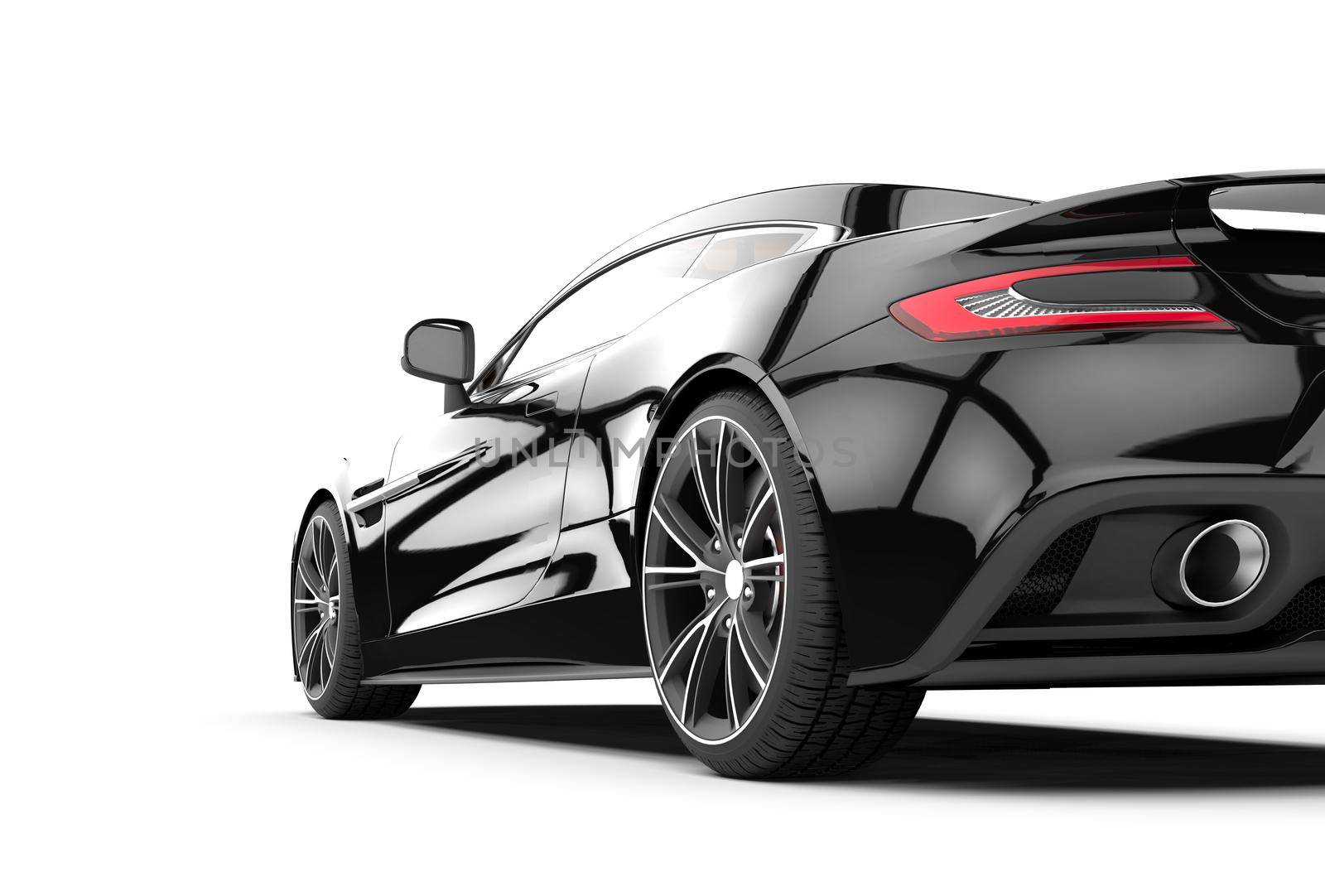 Black sport car isolated on a white background: 3D rendering by cla78