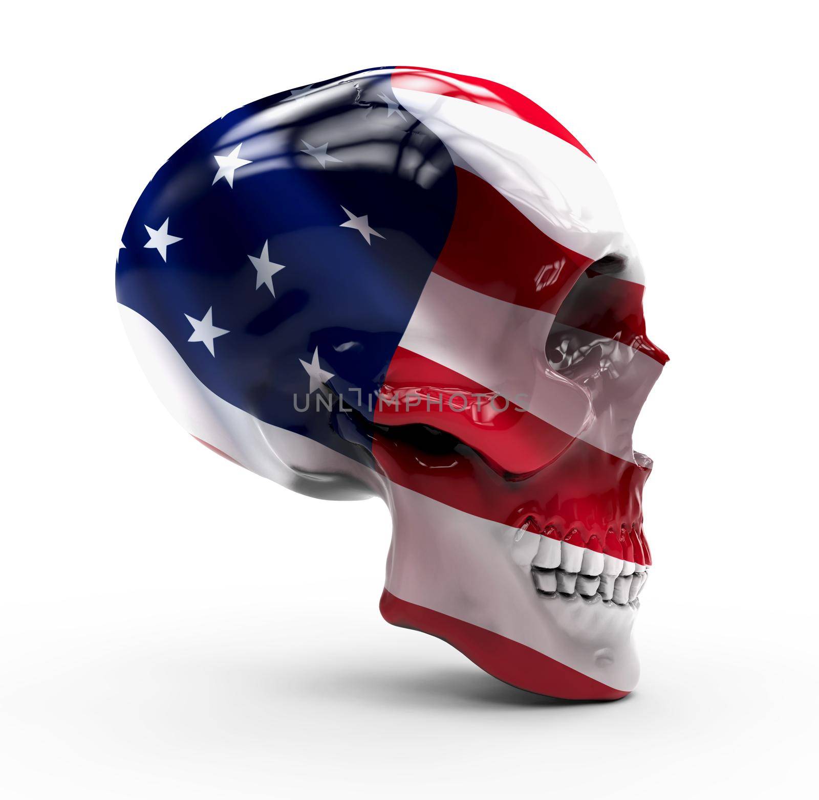 America flag painted on a skull by cla78