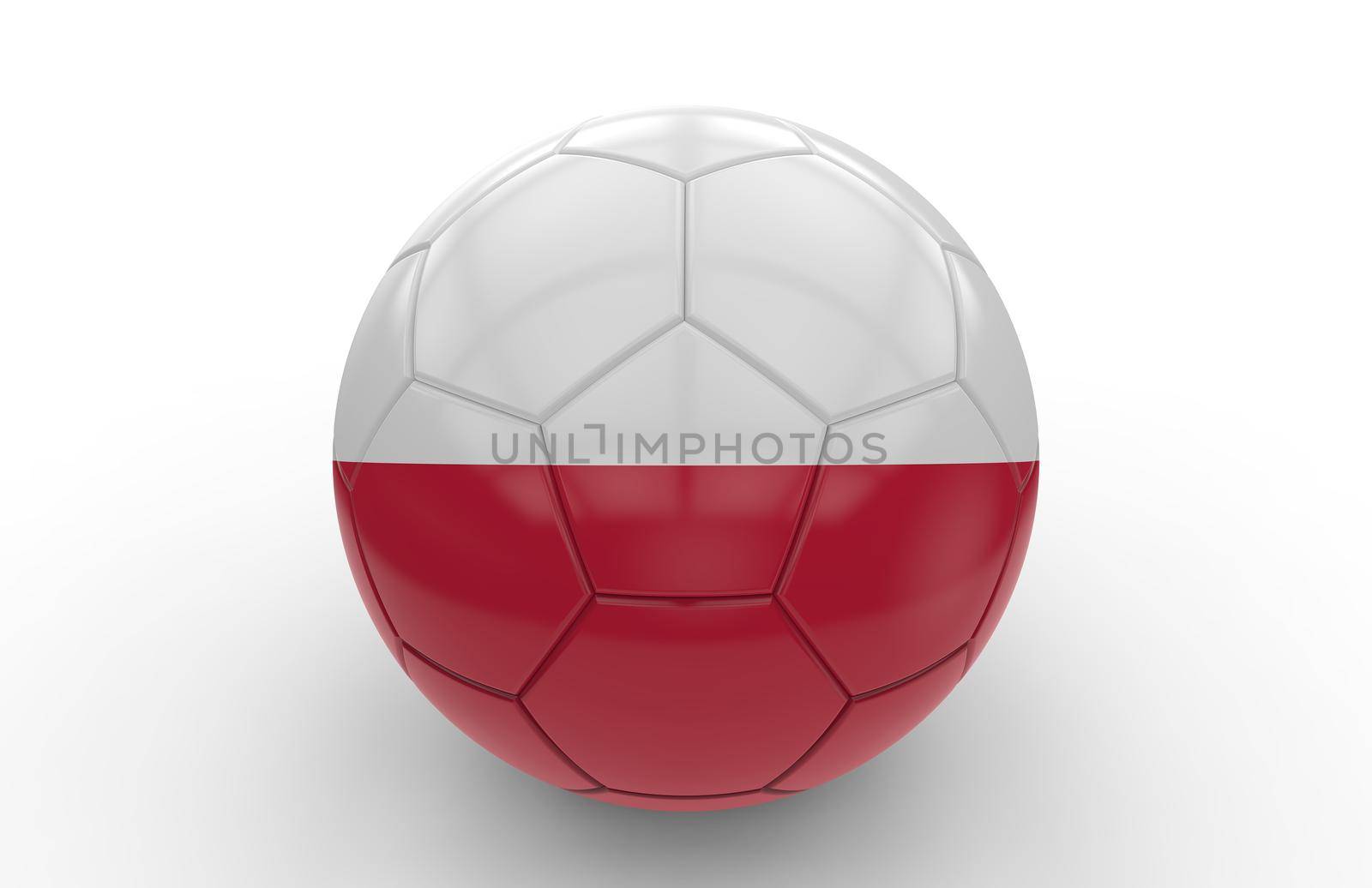 Soccer ball with polish flag isolated on white background