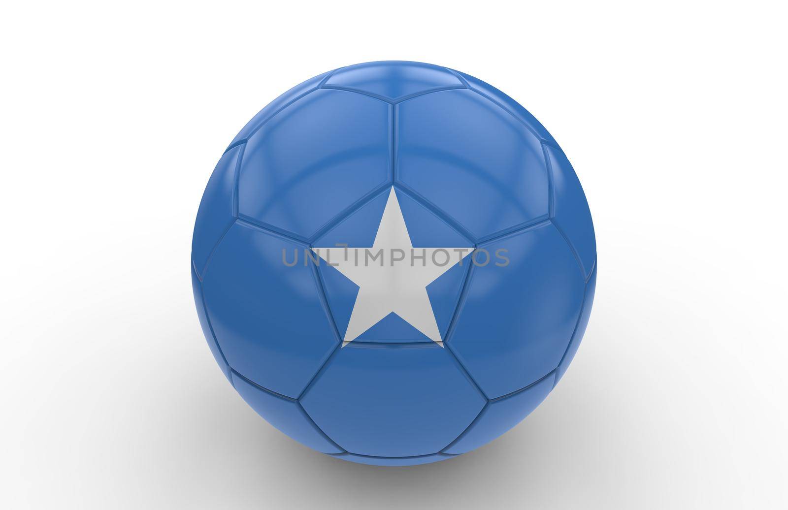 Soccer ball with Somalia flag; 3d rendering by cla78