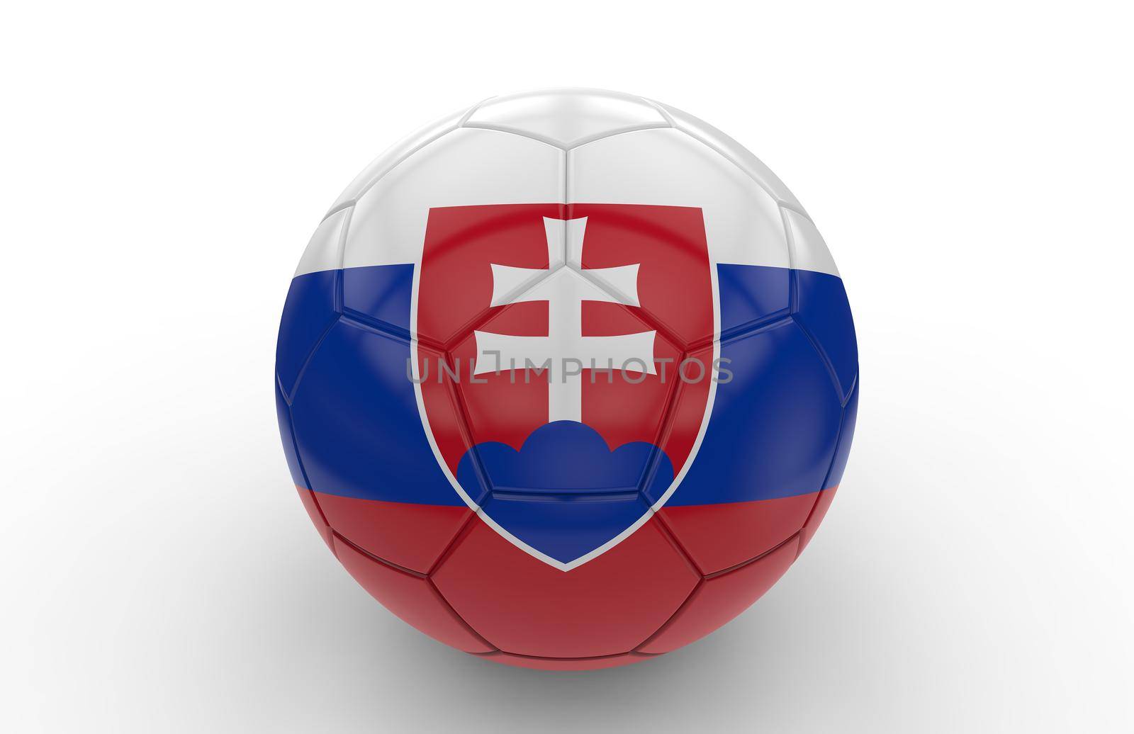 Soccer ball with slovakian flag isolated on white background