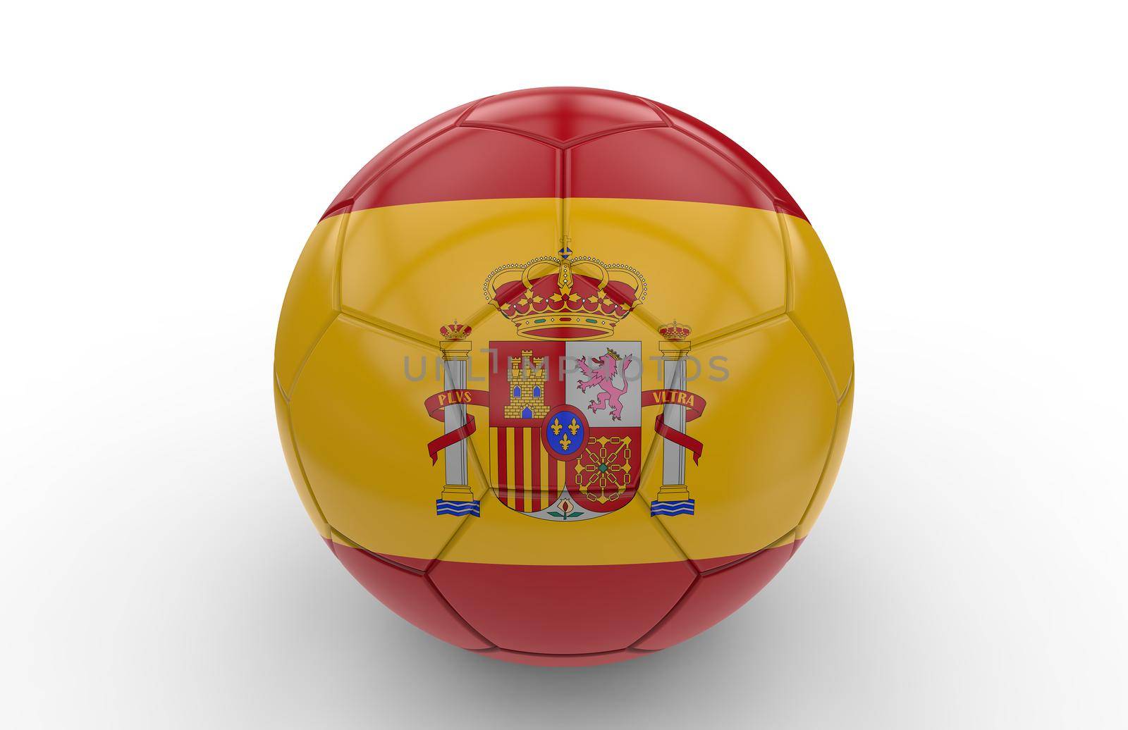 Soccer ball with spain flag isolated on white background