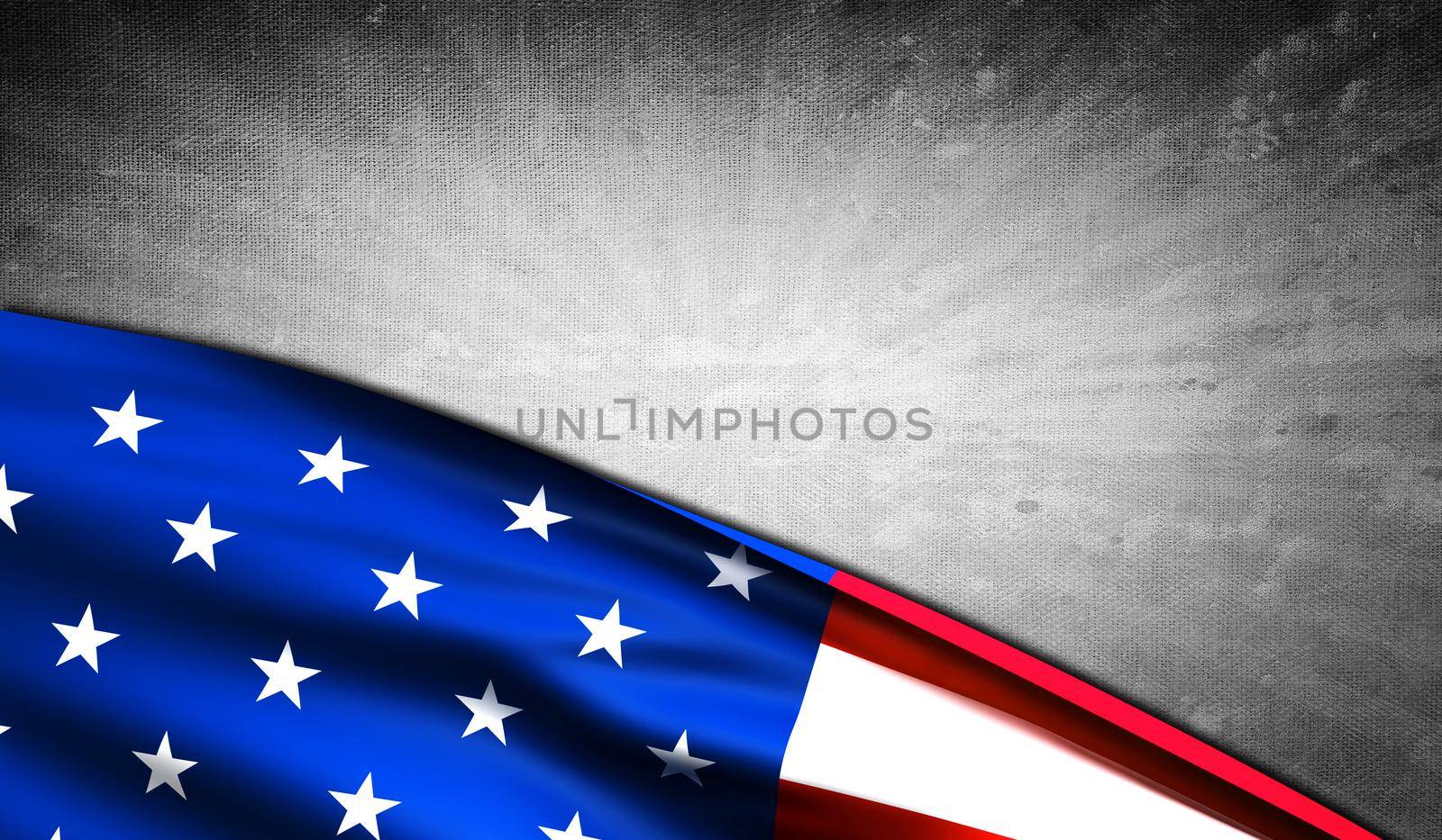 American flag with grey grunge copyspace