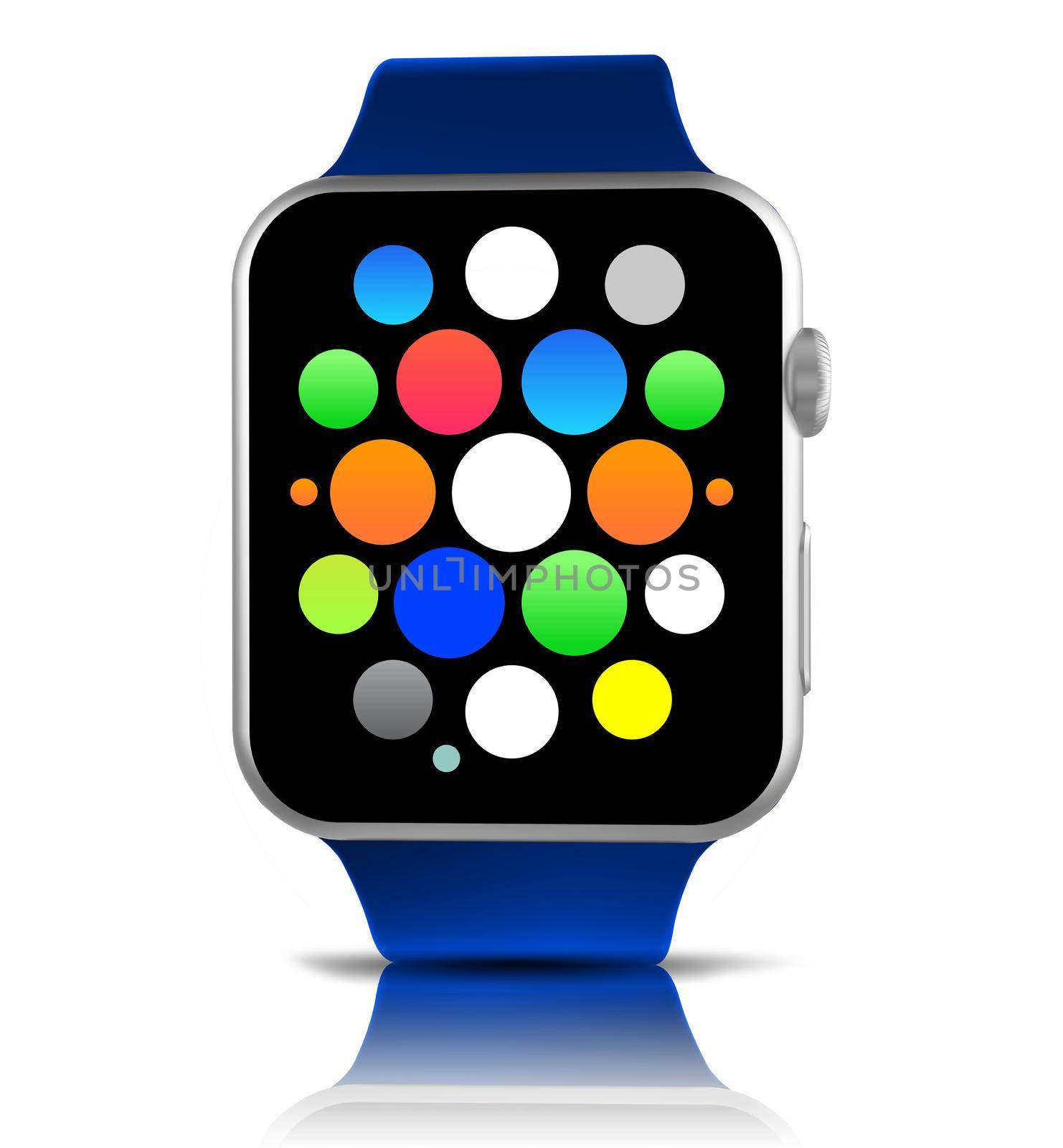 Blue generic smart watch with icons by cla78
