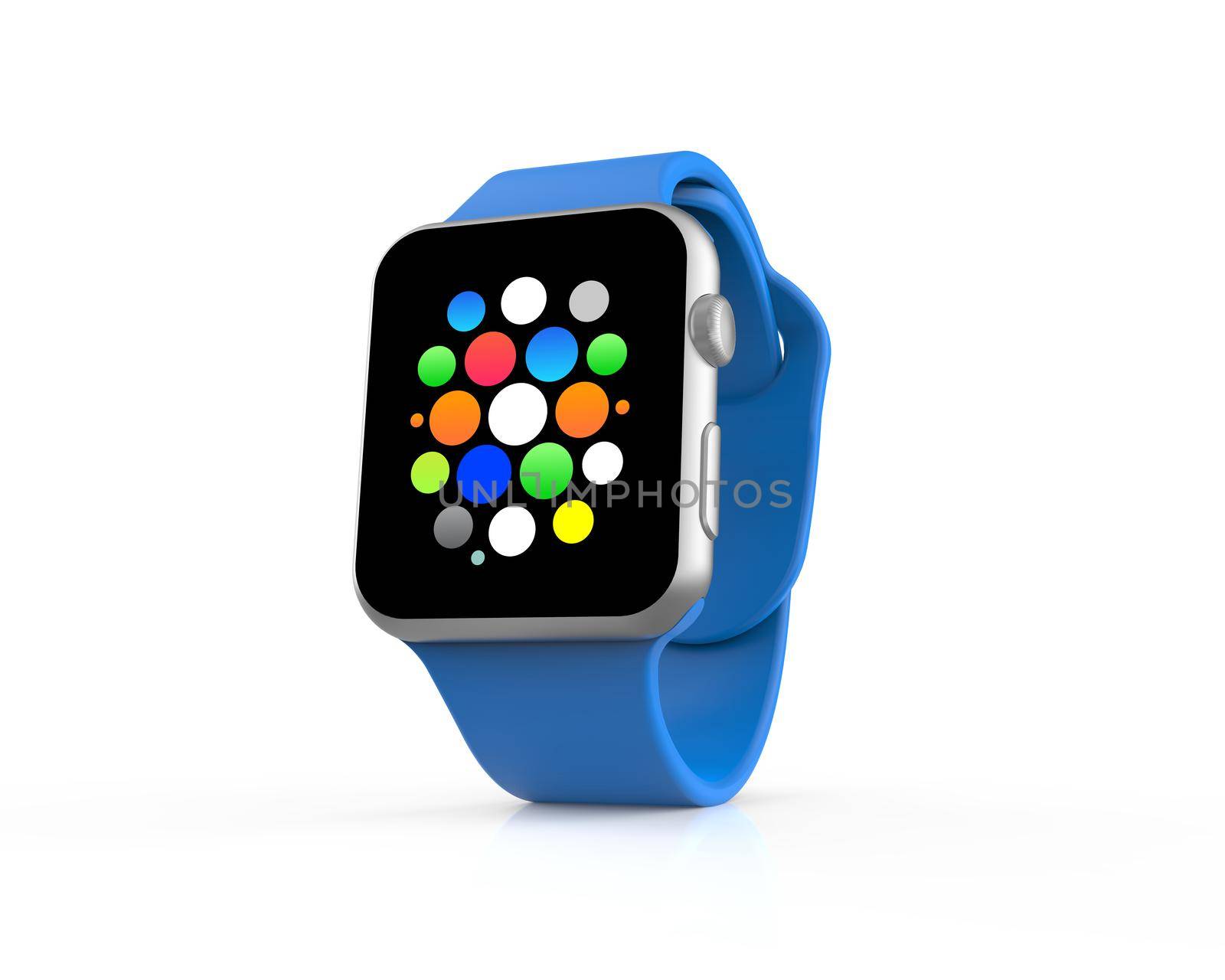 Blue generic smart watch with icons by cla78