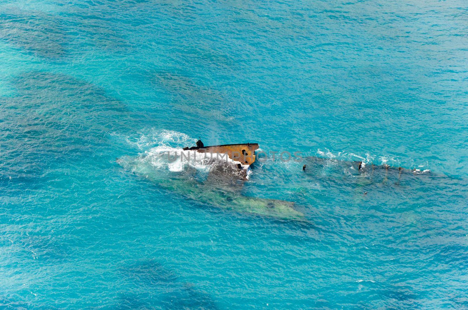 Shipwreck in the Carribean sea.