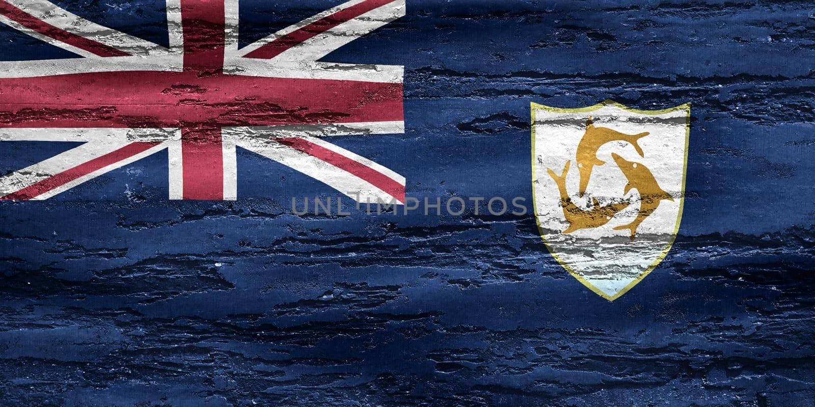 Anguilla flag - realistic waving fabric flag by MP_foto71