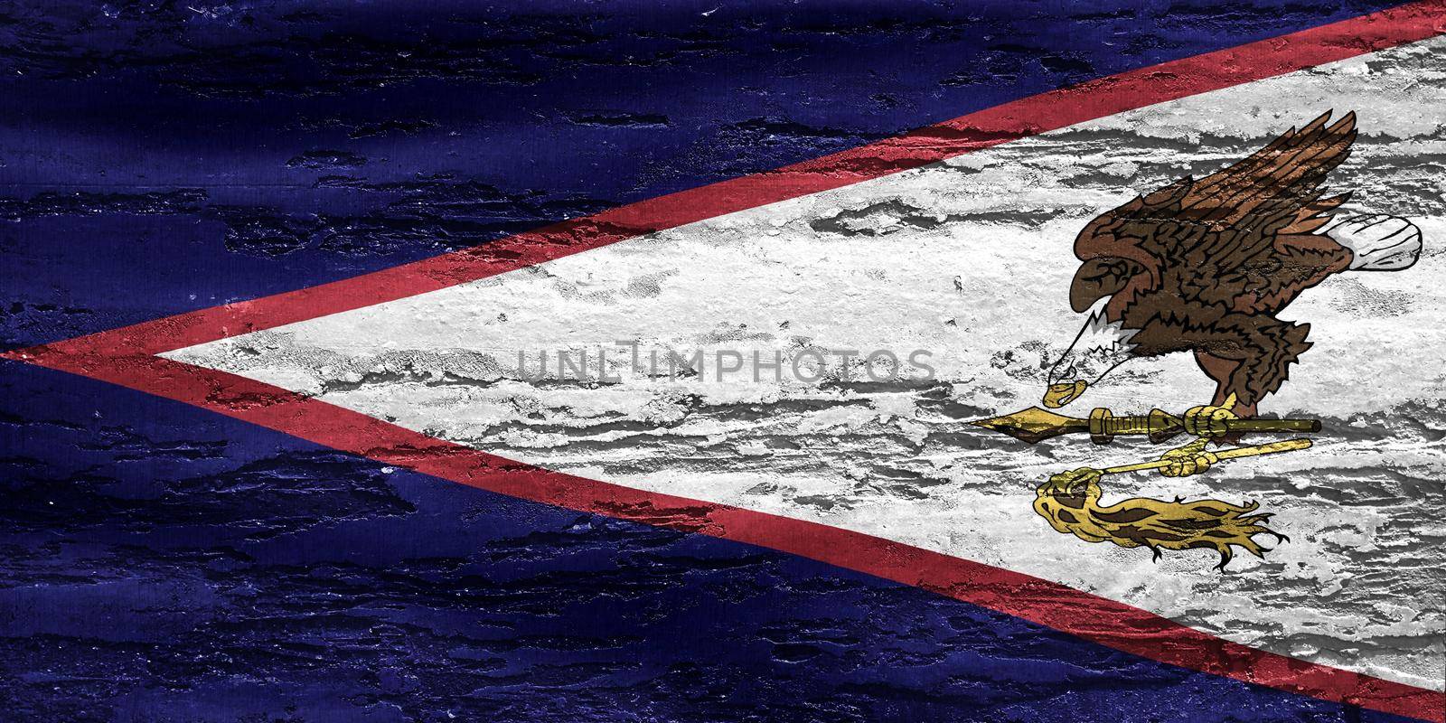 American Samoa flag - realistic waving fabric flag by MP_foto71