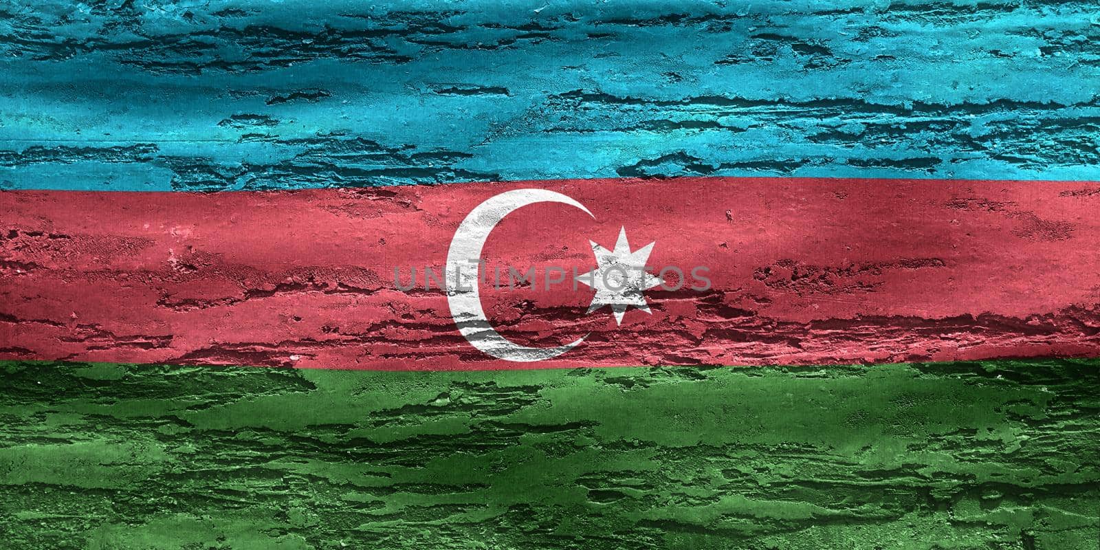 Azerbaijan flag - realistic waving fabric flag by MP_foto71