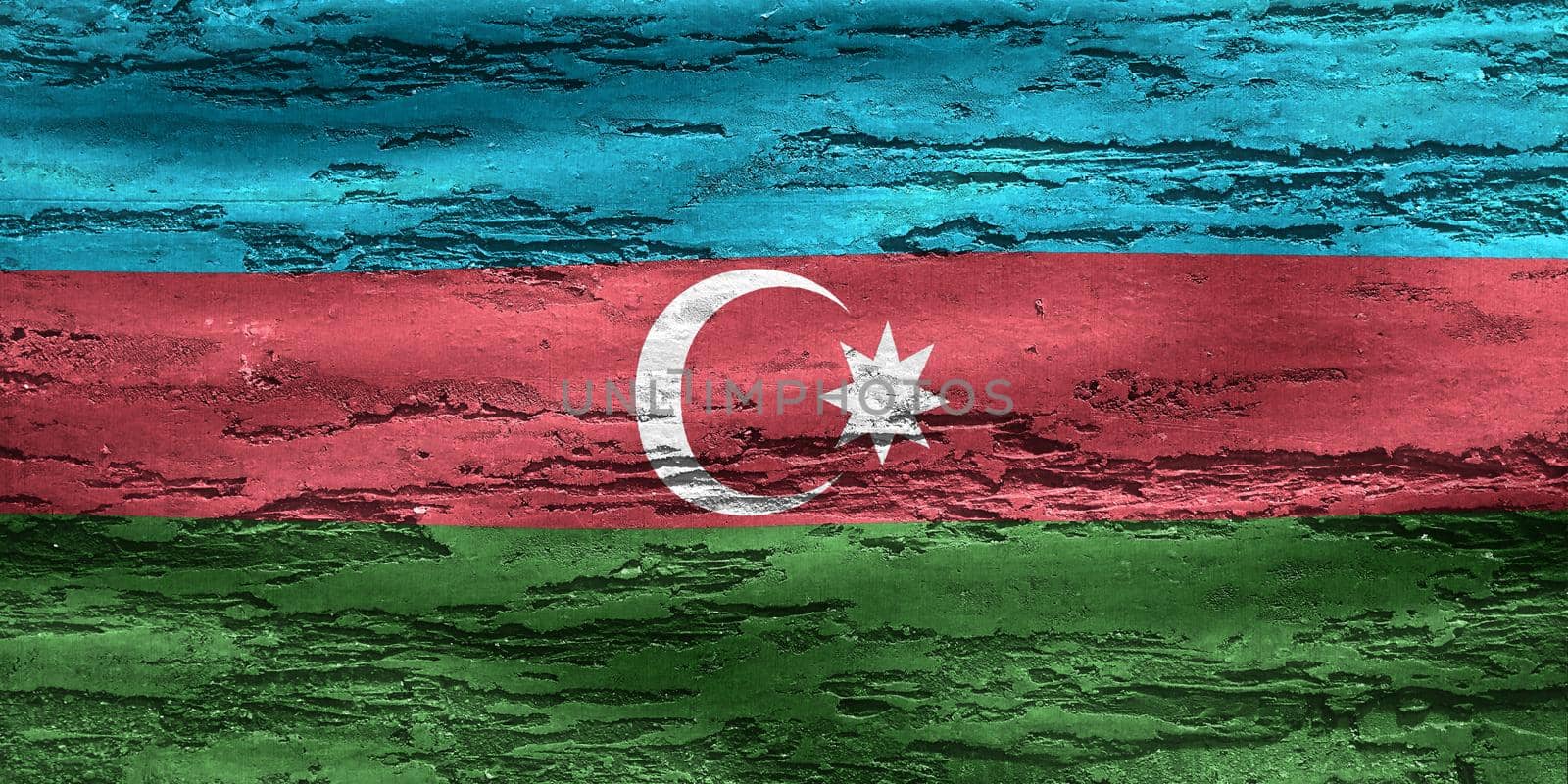 Azerbaijan flag - realistic waving fabric flag