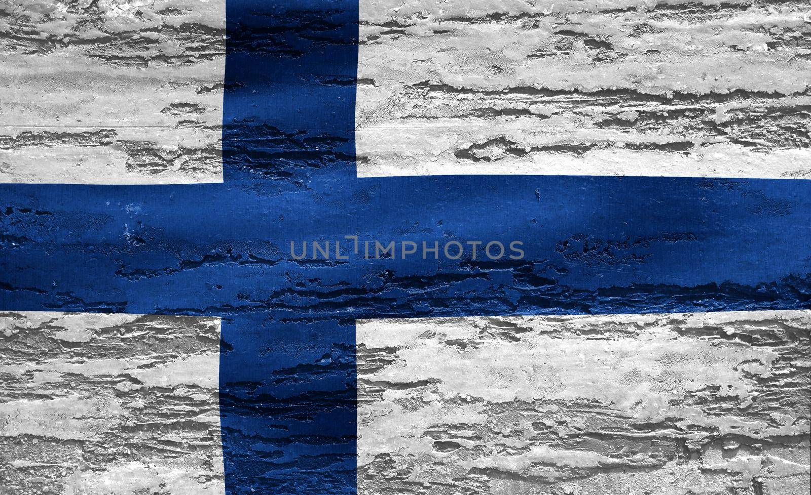 Finland flag - realistic waving fabric flag by MP_foto71