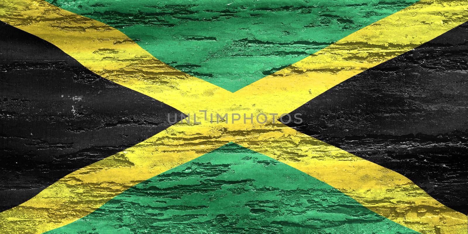 Jamaica flag - realistic waving fabric flag